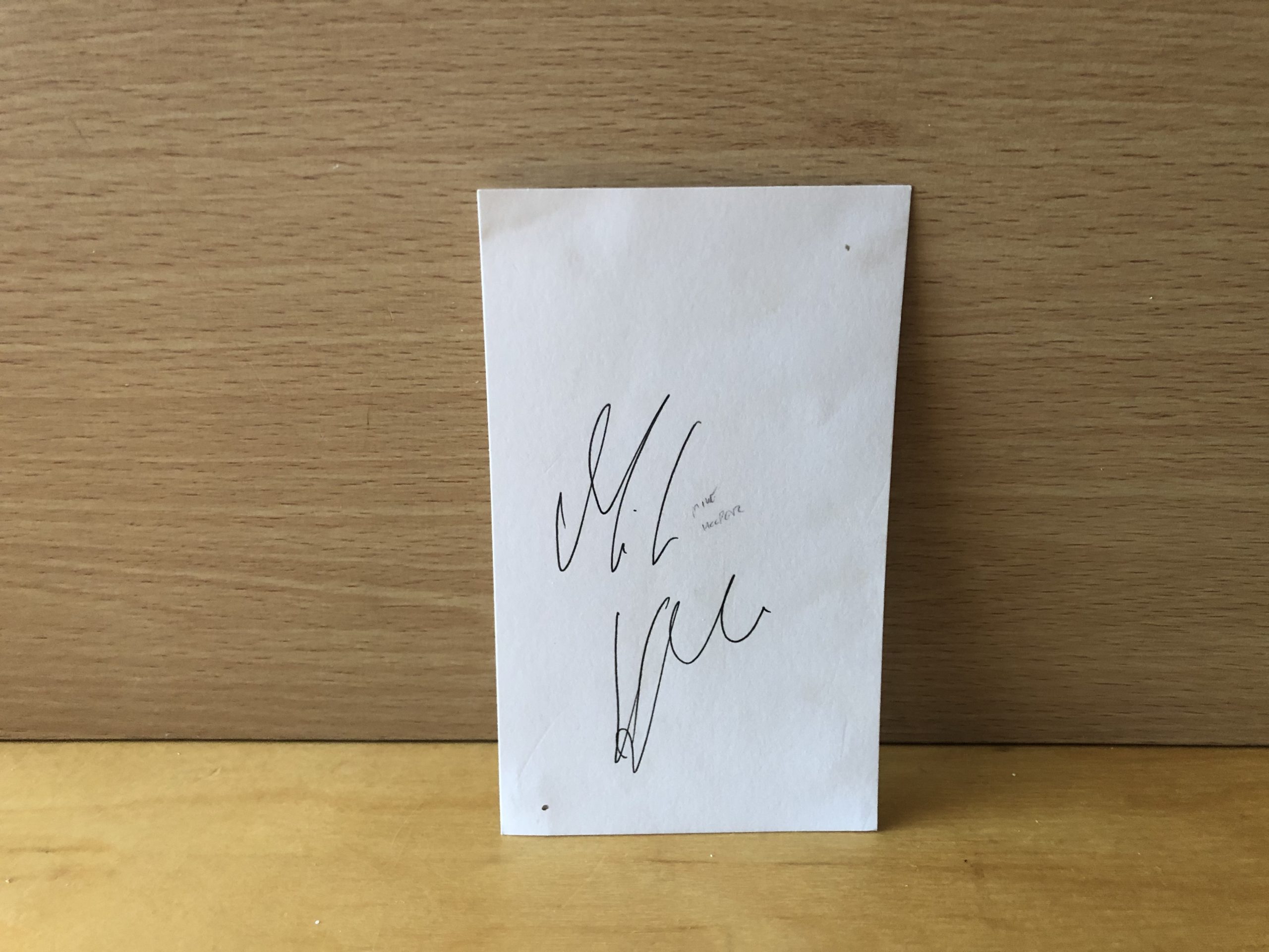 Mike Hooper Signed White Card