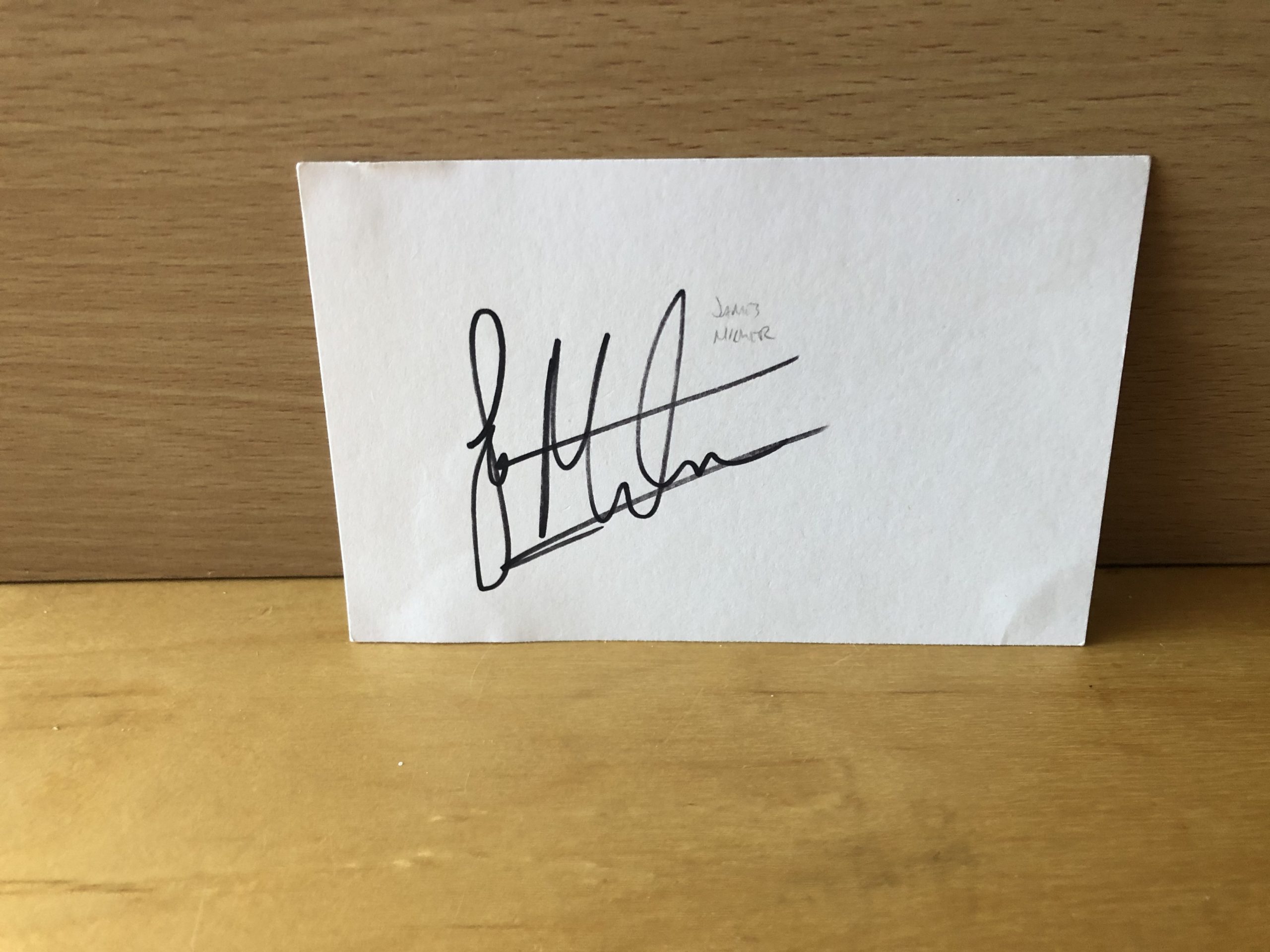 James Milner Signed White Card