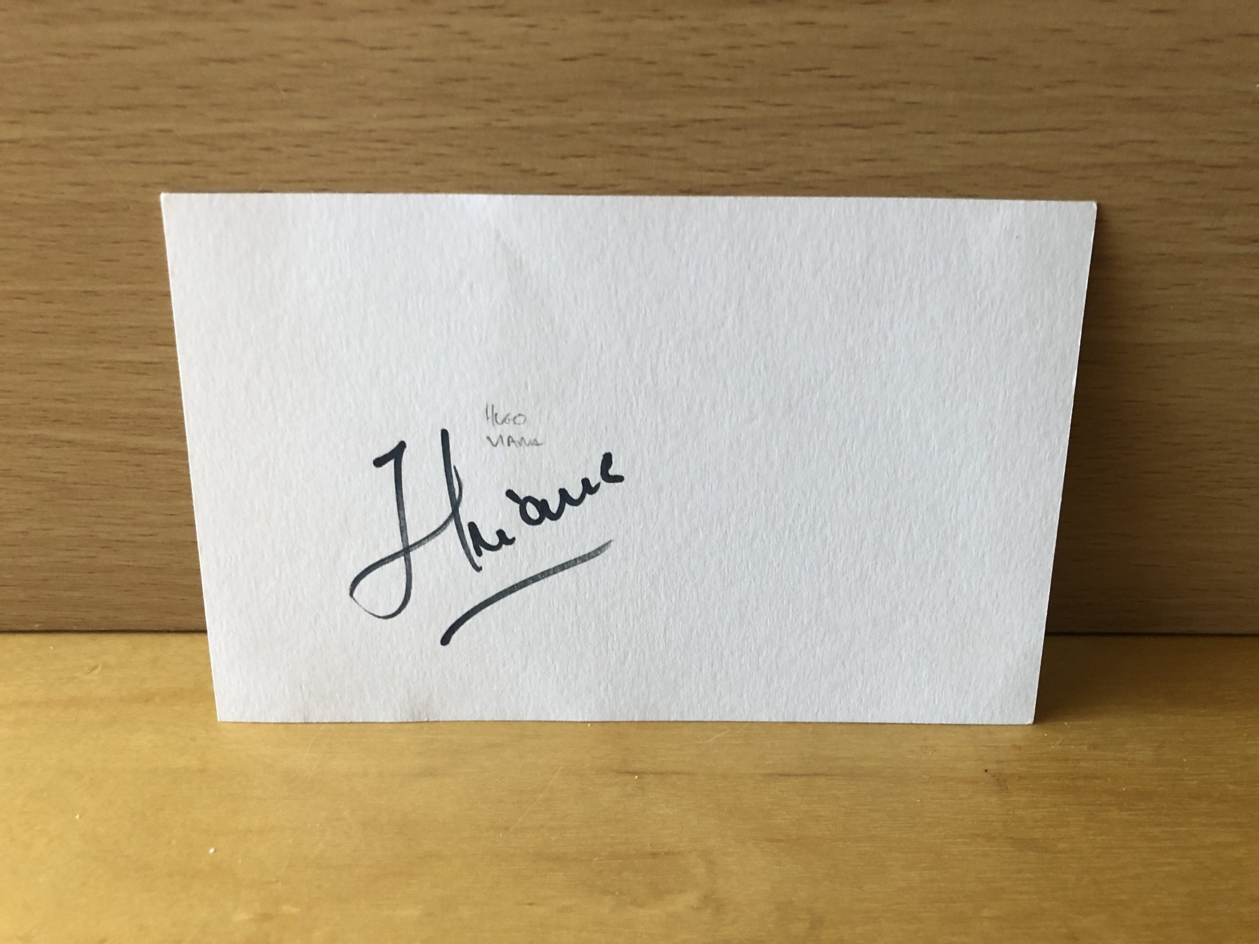 Hugo Viana Signed White Card