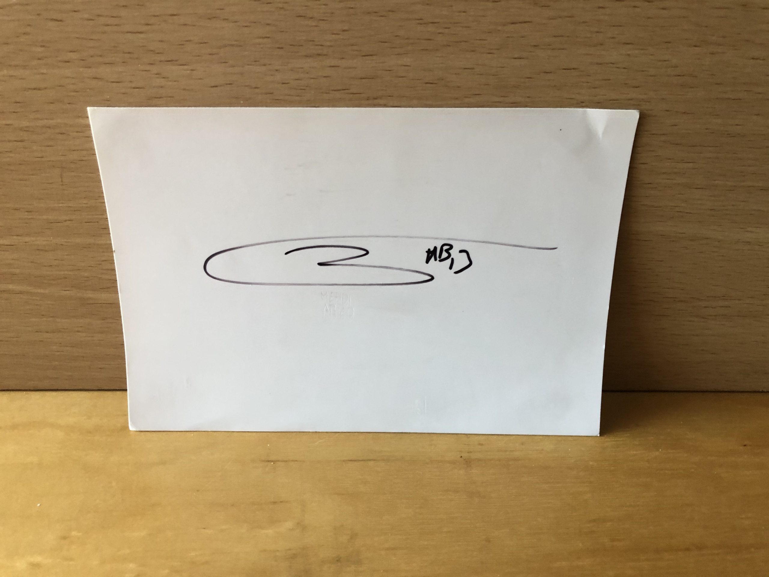 Unknown Signed White Card Unknown Signed White Card