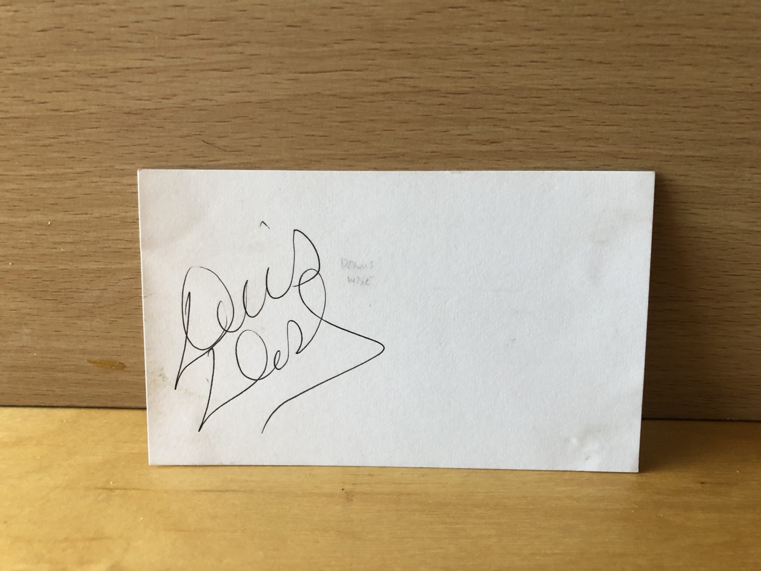 Dennis Wise Signed White Card Dennis Wise Signed White Card