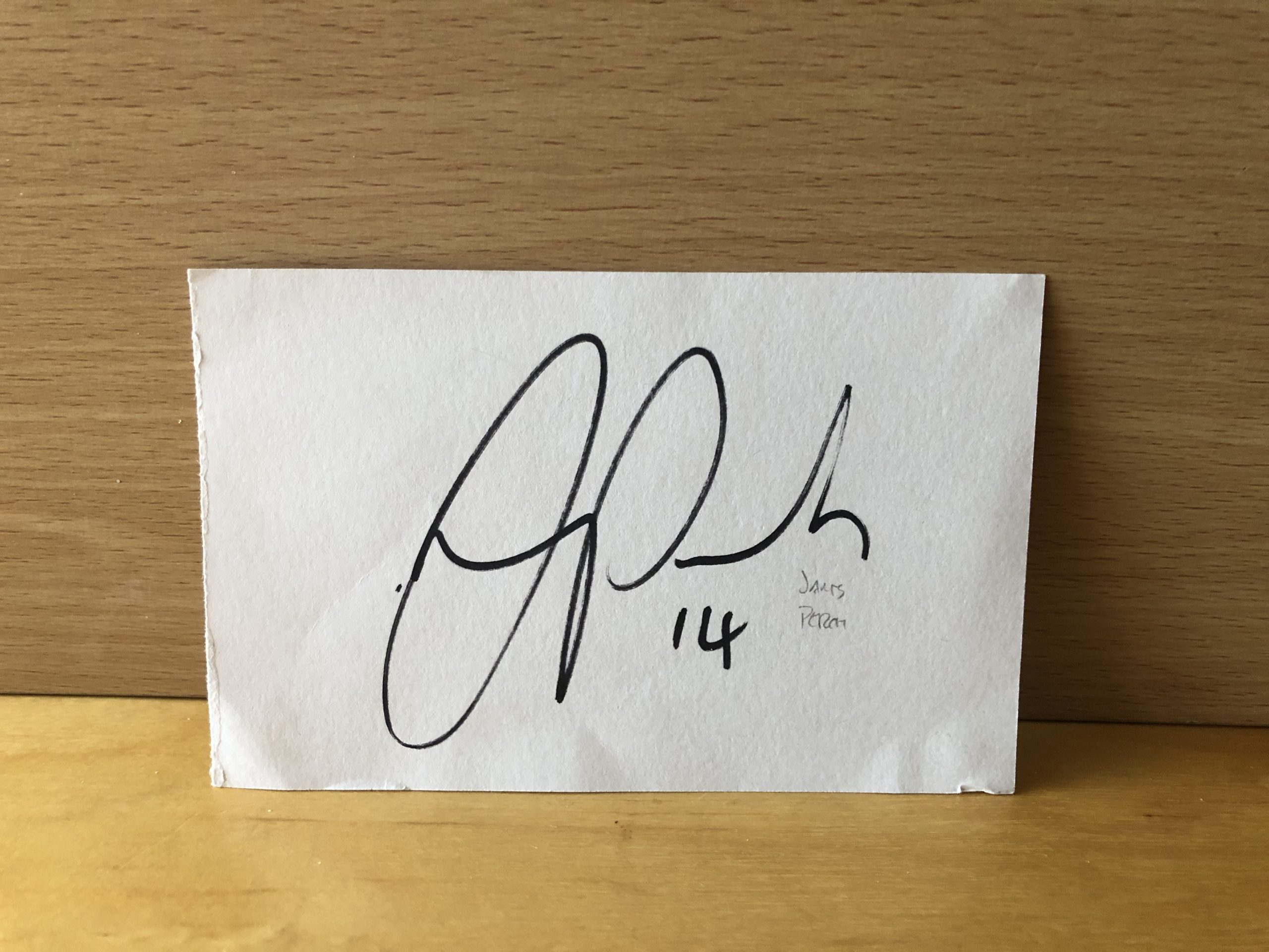 James Perch Signed White Card James Perch Signed White Card
