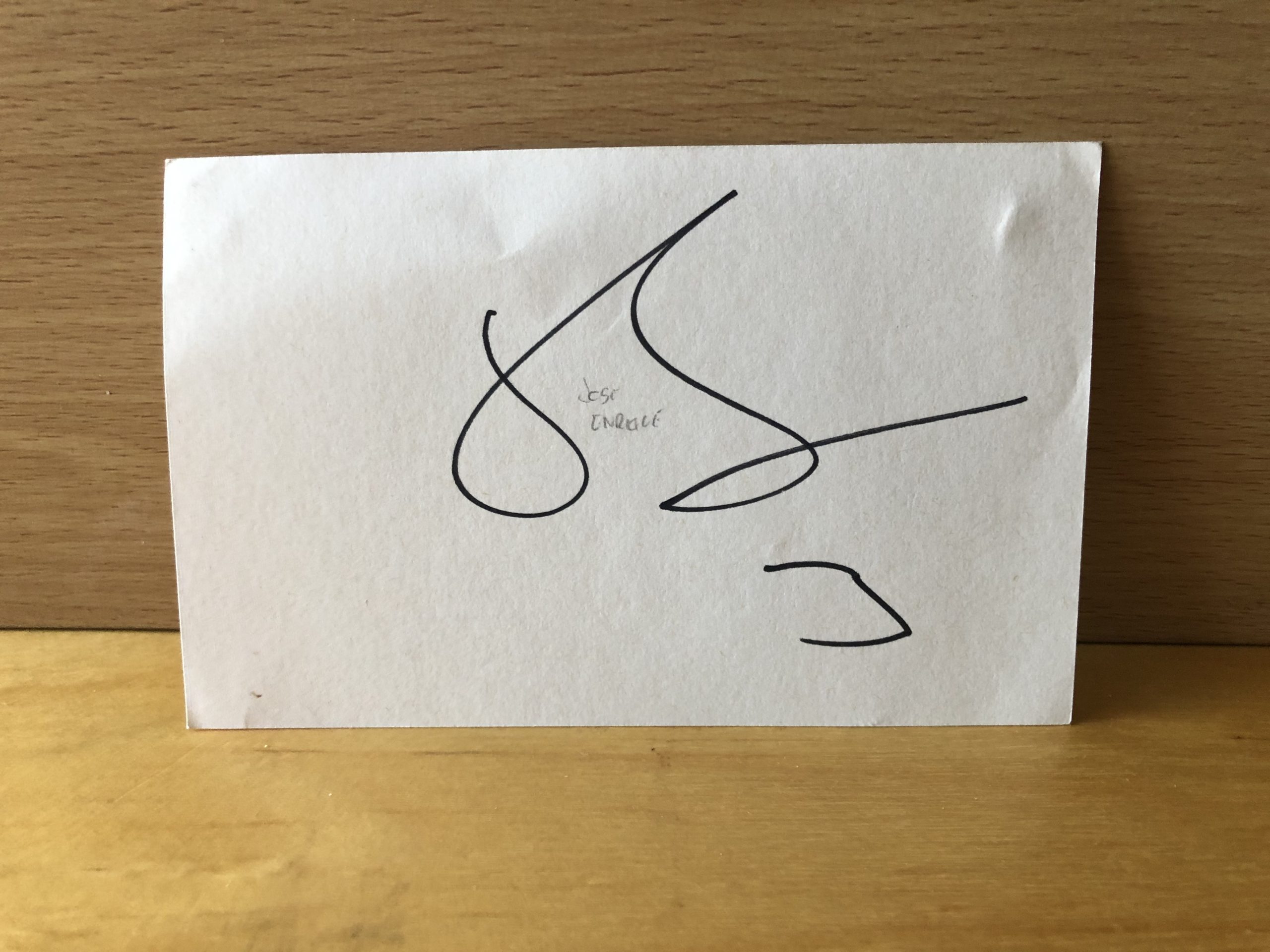 José Enrique Signed White Card José Enrique Signed White Card