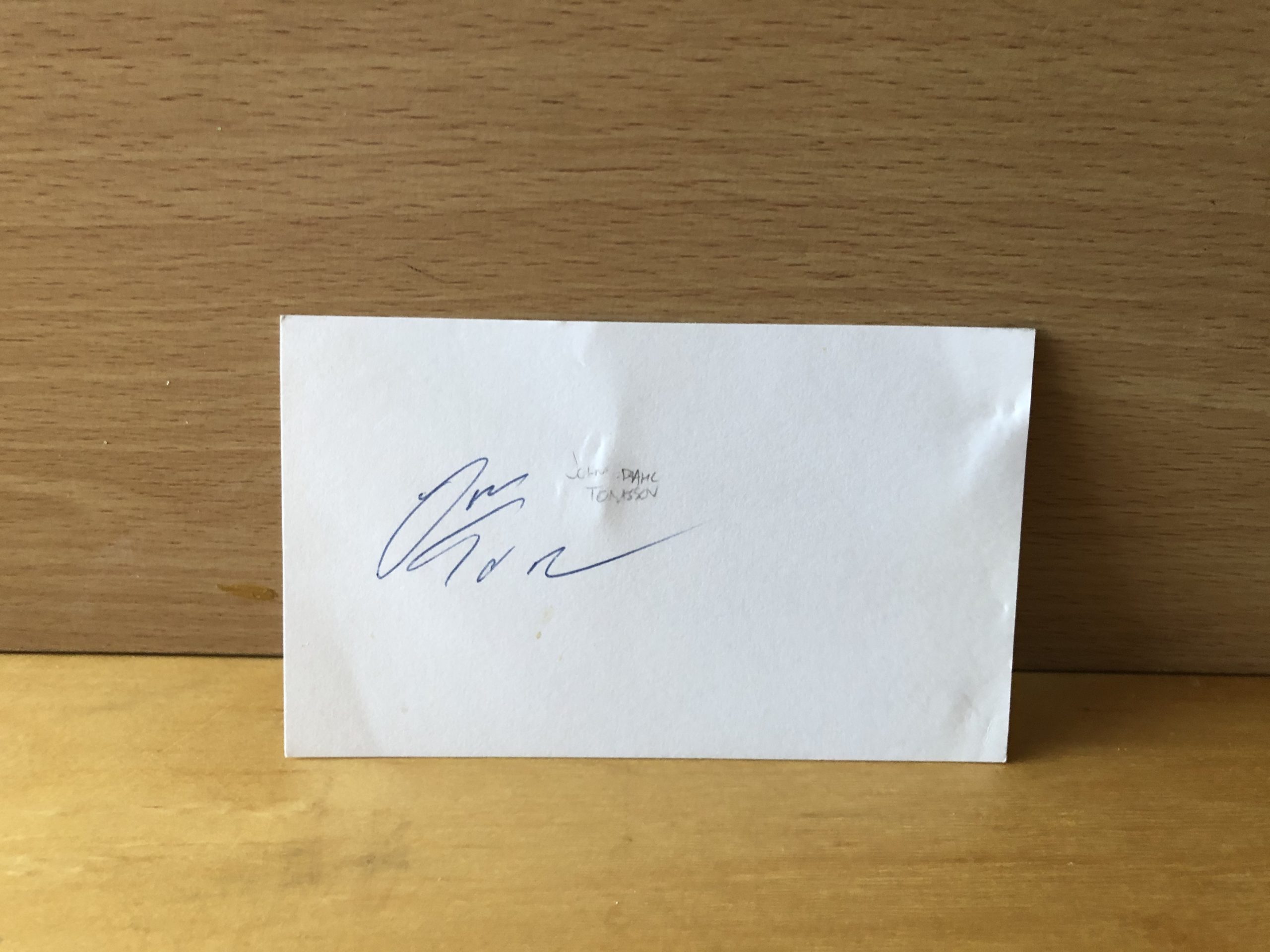 Jon Dahl Tomasson Signed White Card Jon Dahl Tomasson Signed White Card