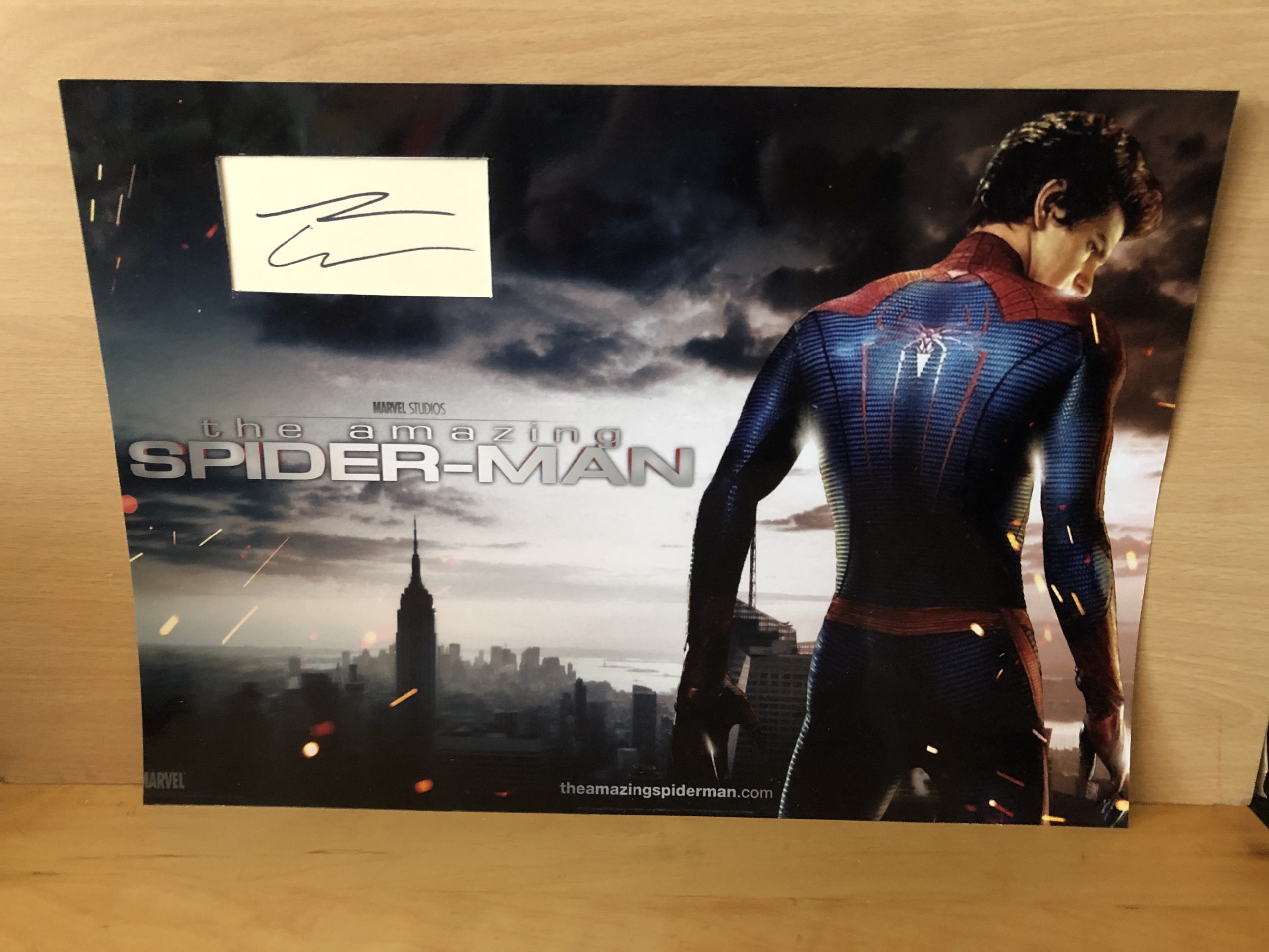 Andrew Garfield Signed White Card Within A3 Colour Photo Andrew Garfield Signed White Card Within A3 Colour Photo