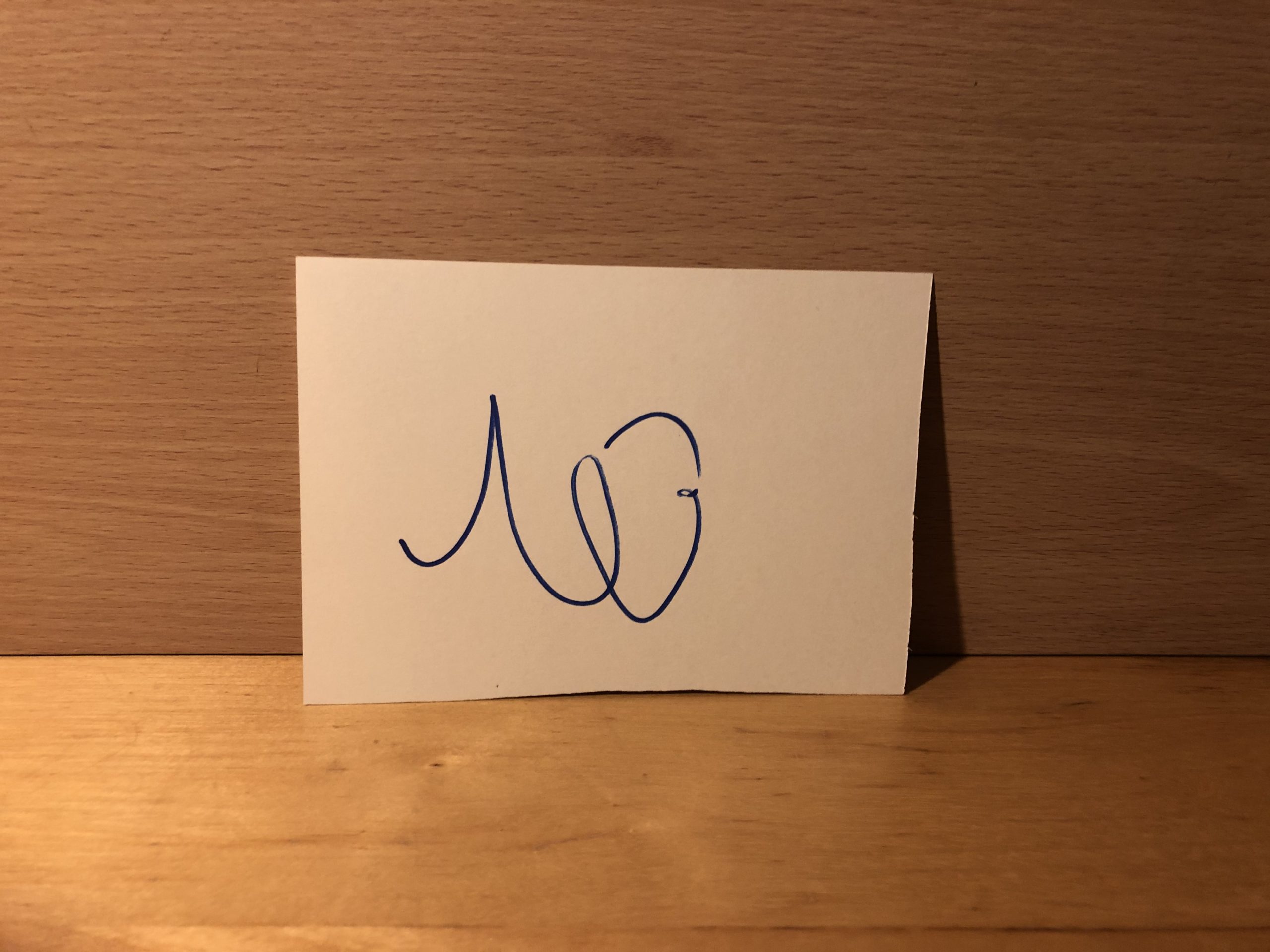 Eve Signed White Card Eve Signed White Card
