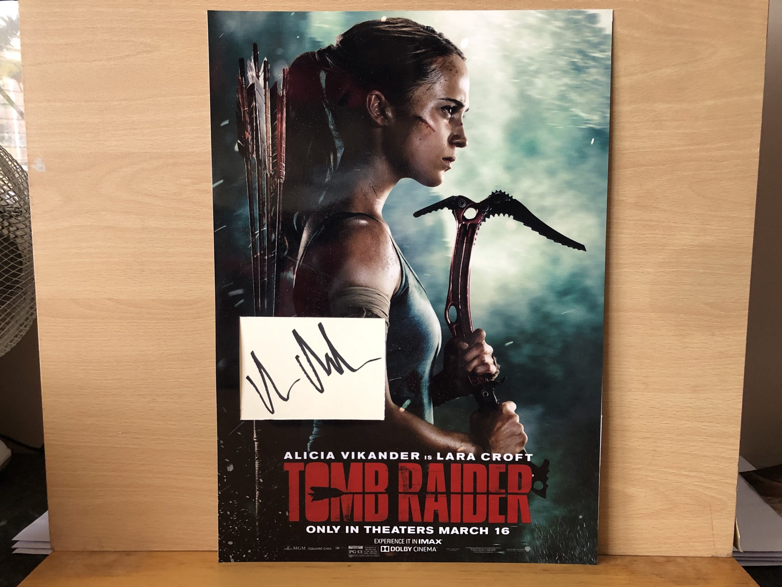 Alicia Vikander Signed White Card within A3 Colour Photo Alicia Vikander Signed White Card within A3 Colour Photo