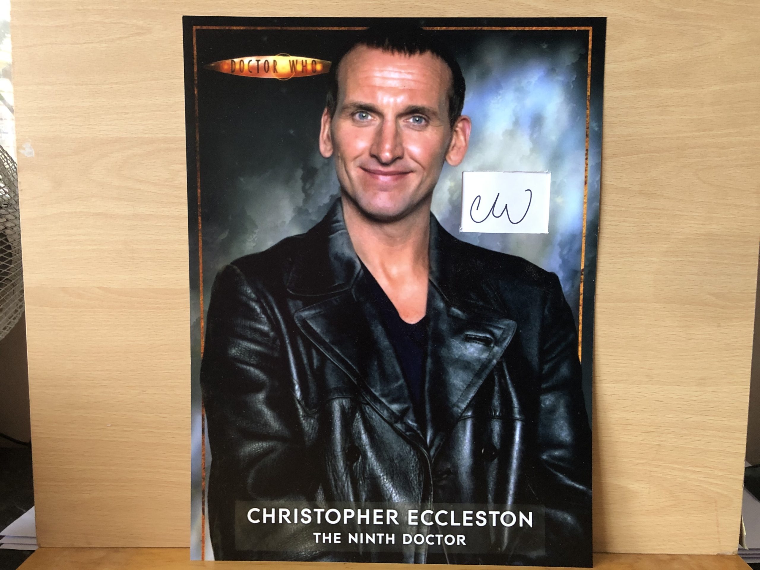 Christopher Eccleston Signed White Card within A3 Colour Photo