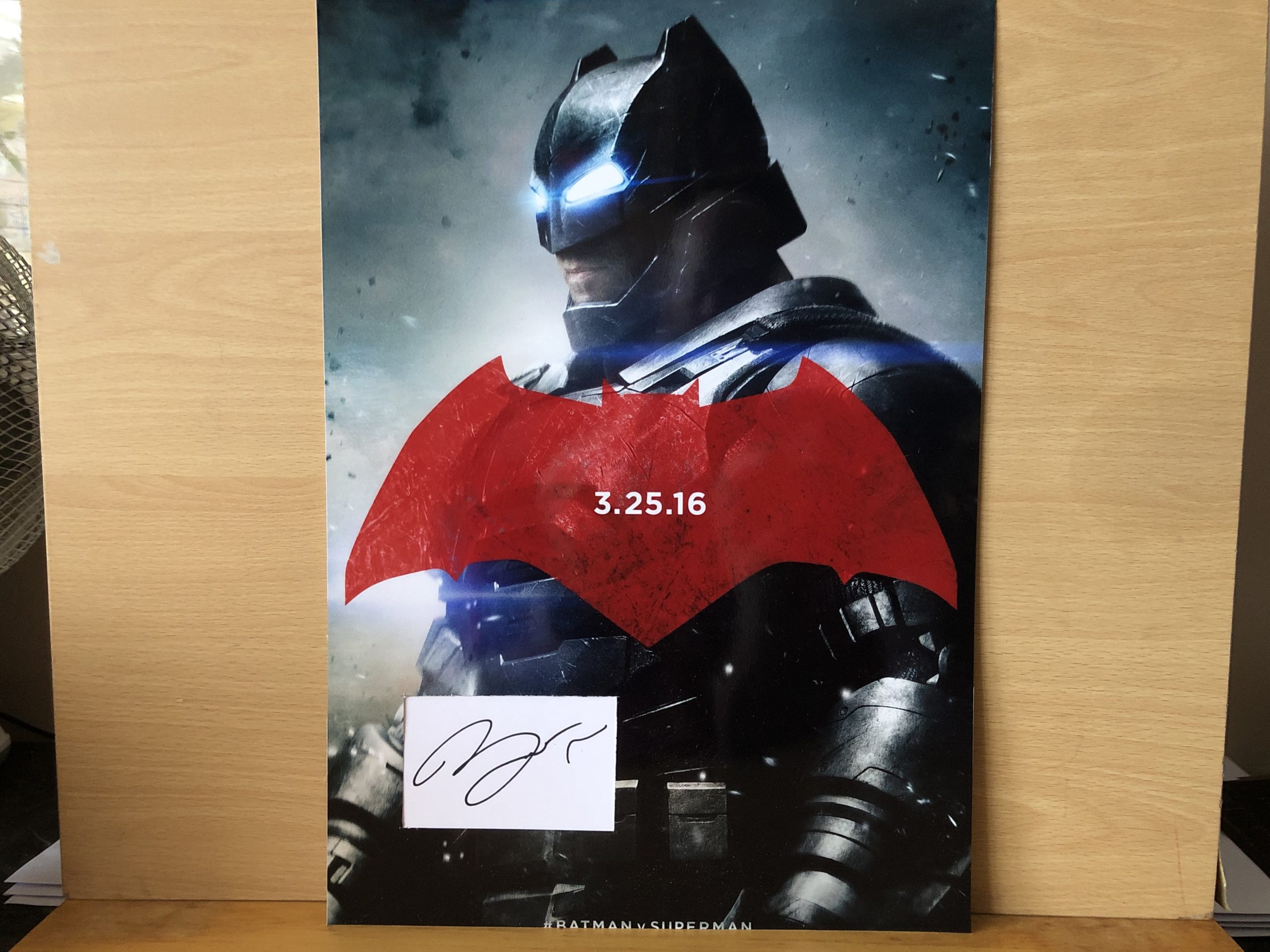 Ben Affleck Signed White Card within A3 Colour Photo Ben Affleck Signed White Card within A3 Colour Photo