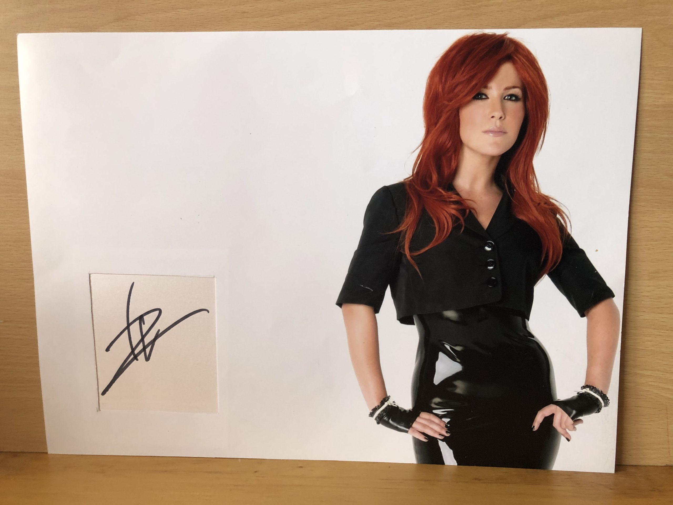 Heidi Range Signed White Card within A3 Colour Photo Heidi Range Signed White Card within A3 Colour Photo