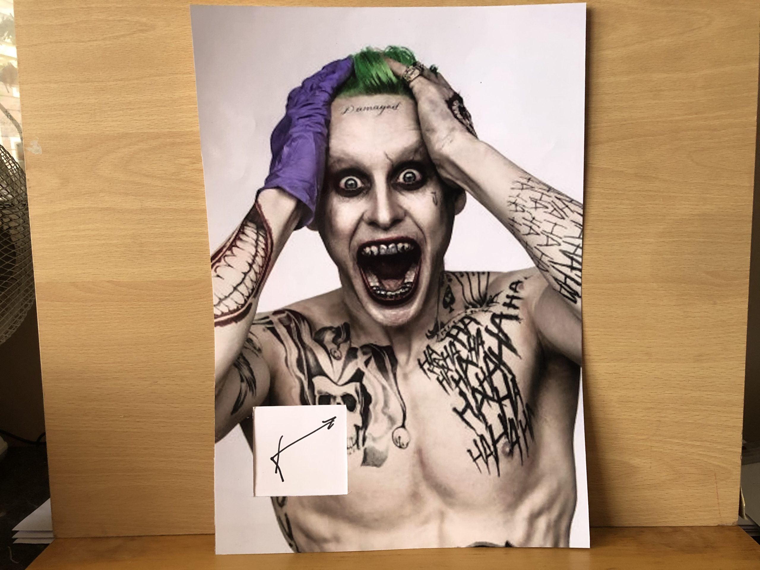 Jared Leto Signed White Card within A3 Colour Photo Jared Leto Signed White Card within A3 Colour Photo