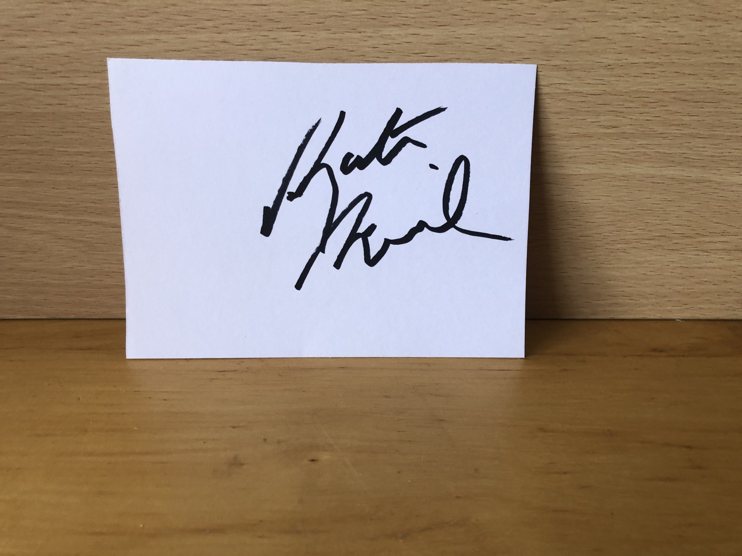 Kate Beckinsale Signed White Card Kate Beckinsale Signed White Card