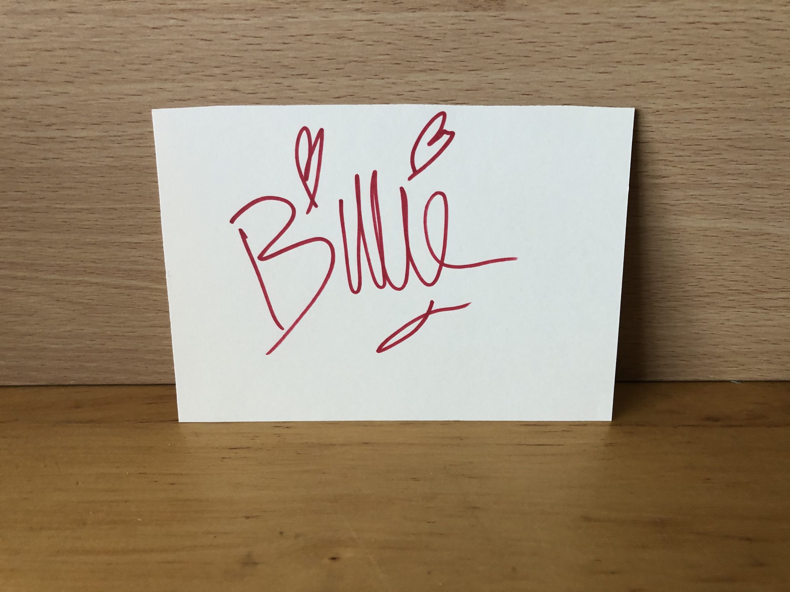 Billie Faiers Signed White Card Billie Faiers Signed White Card