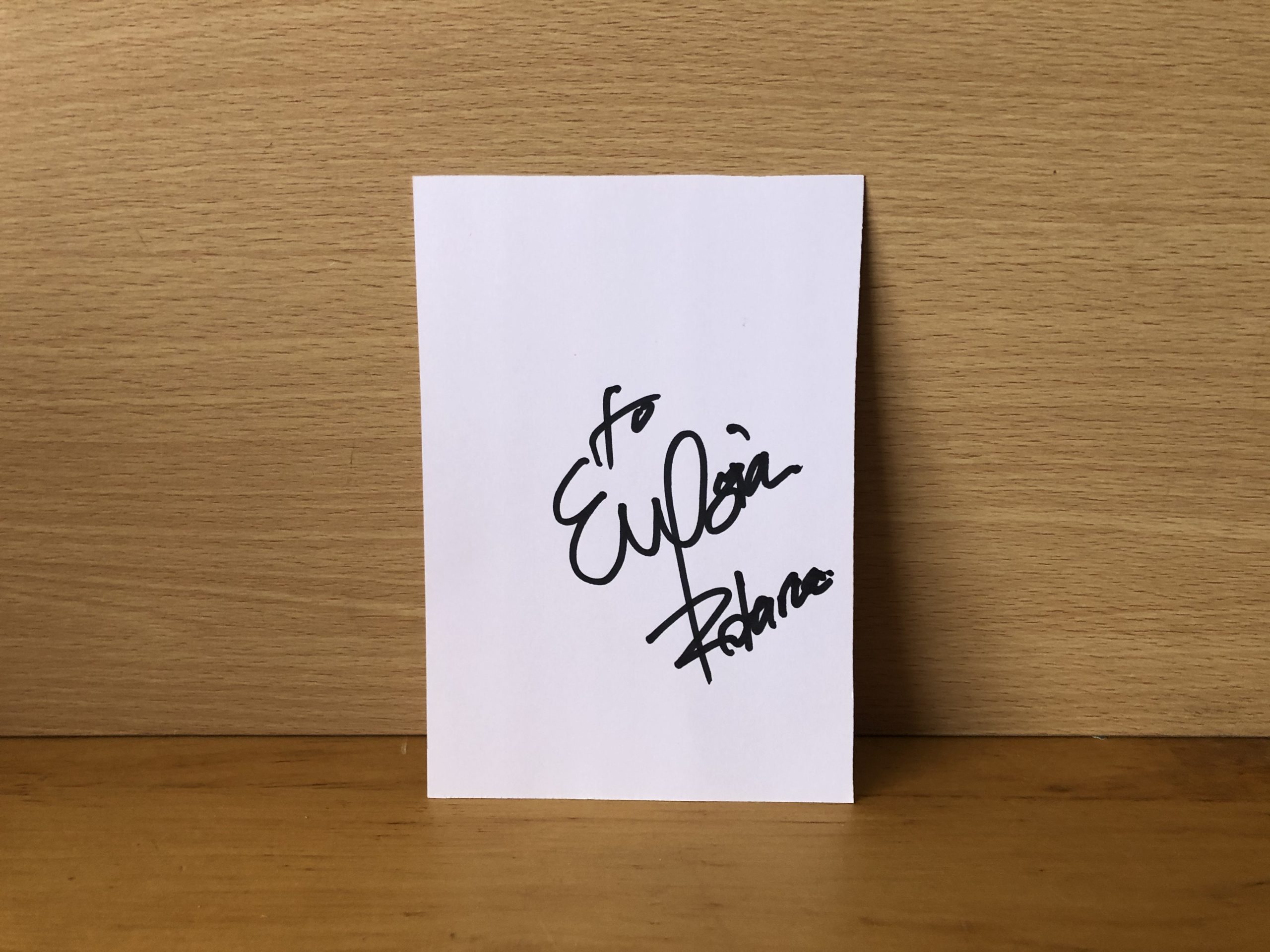 Elysia Rotaru Signed White Card Elysia Rotaru Signed White Card
