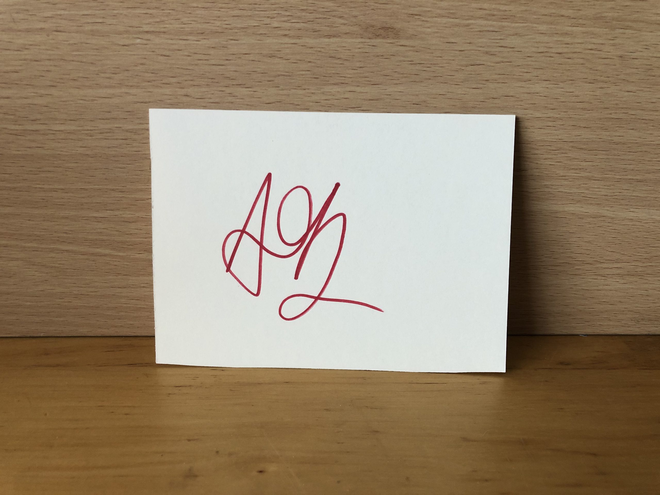 Danielle Hope Signed White Card Danielle Hope Signed White Card