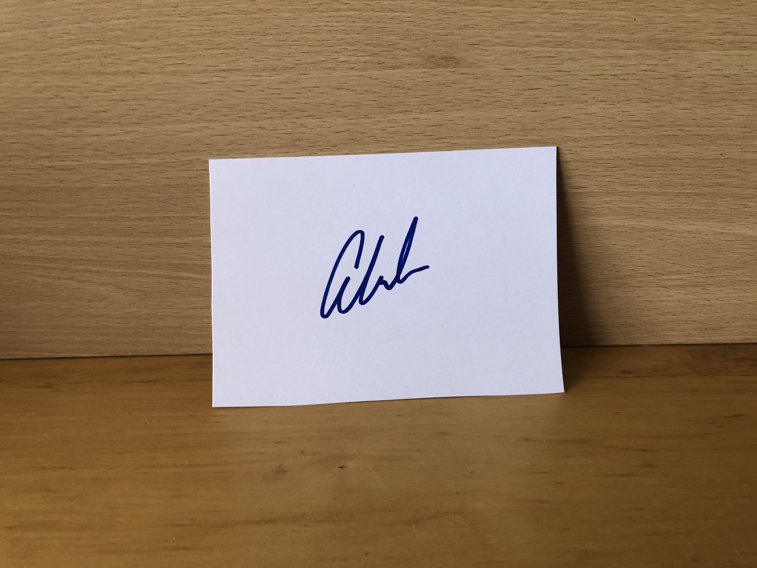 Unknown Signed White Card Unknown Signed White Card