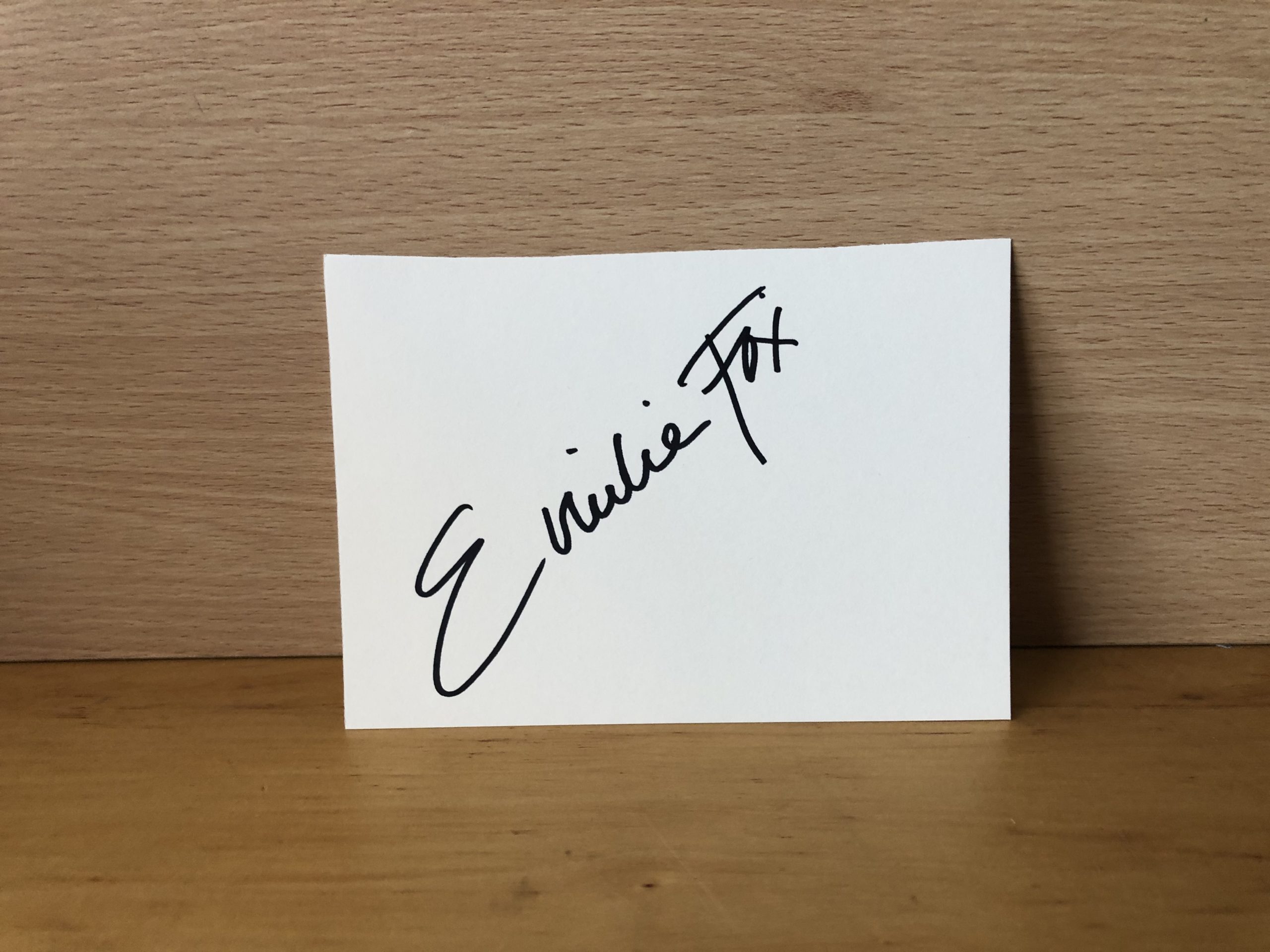 Emilia Fox Signed White Card Emilia Fox Signed White Card