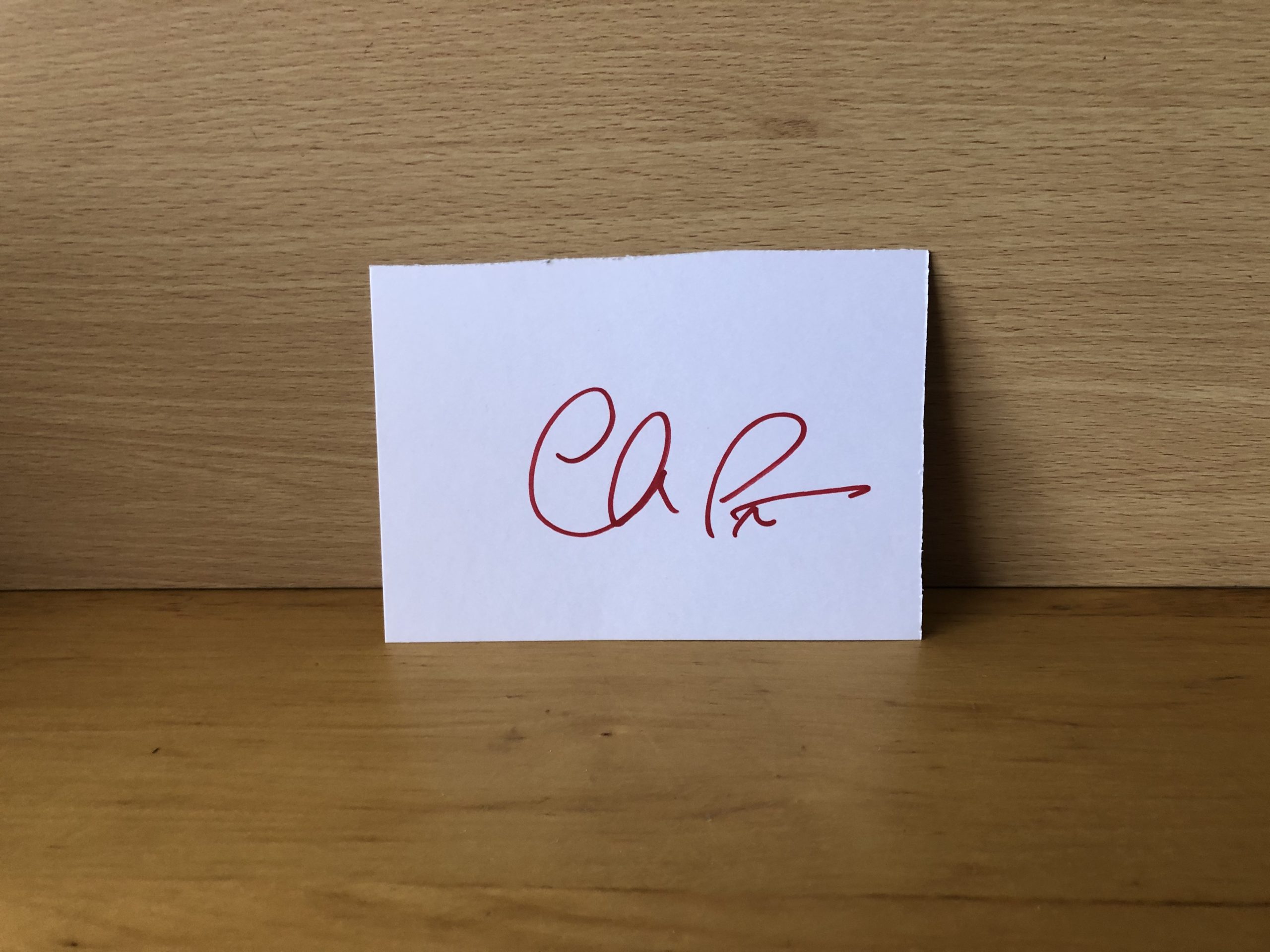 Christian Bale Signed White Card Christian Bale Signed White Card