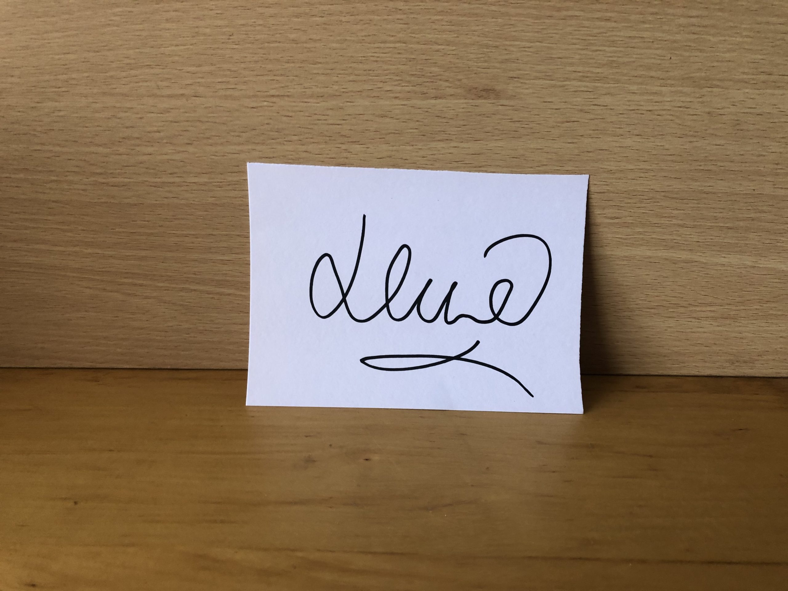 Denise Van Outen Signed White Card Denise Van Outen Signed White Card