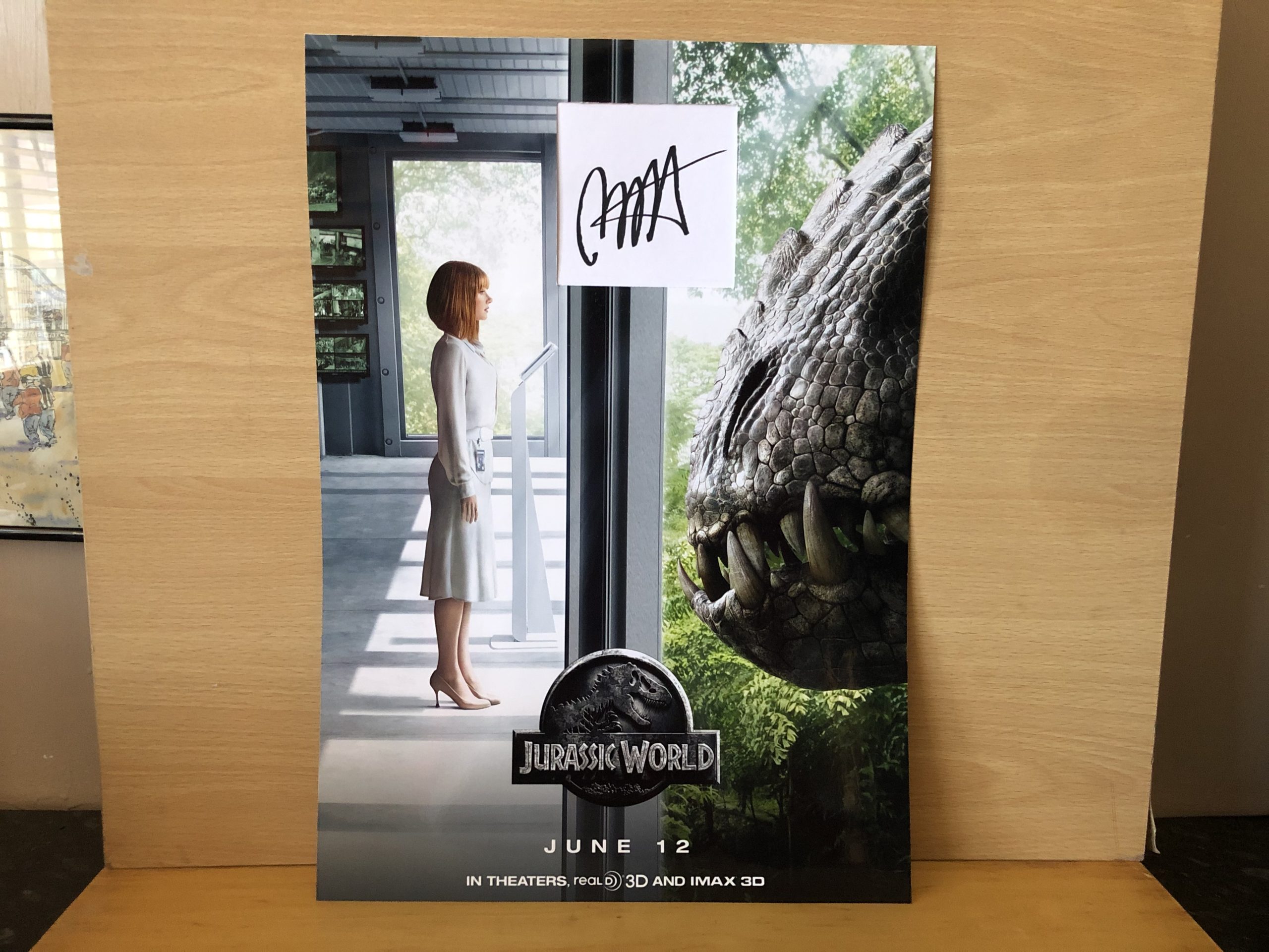 Bryce Dallas Howard Signed White Card within A3 Colour Photo Bryce Dallas Howard Signed White Card within A3 Colour Photo
