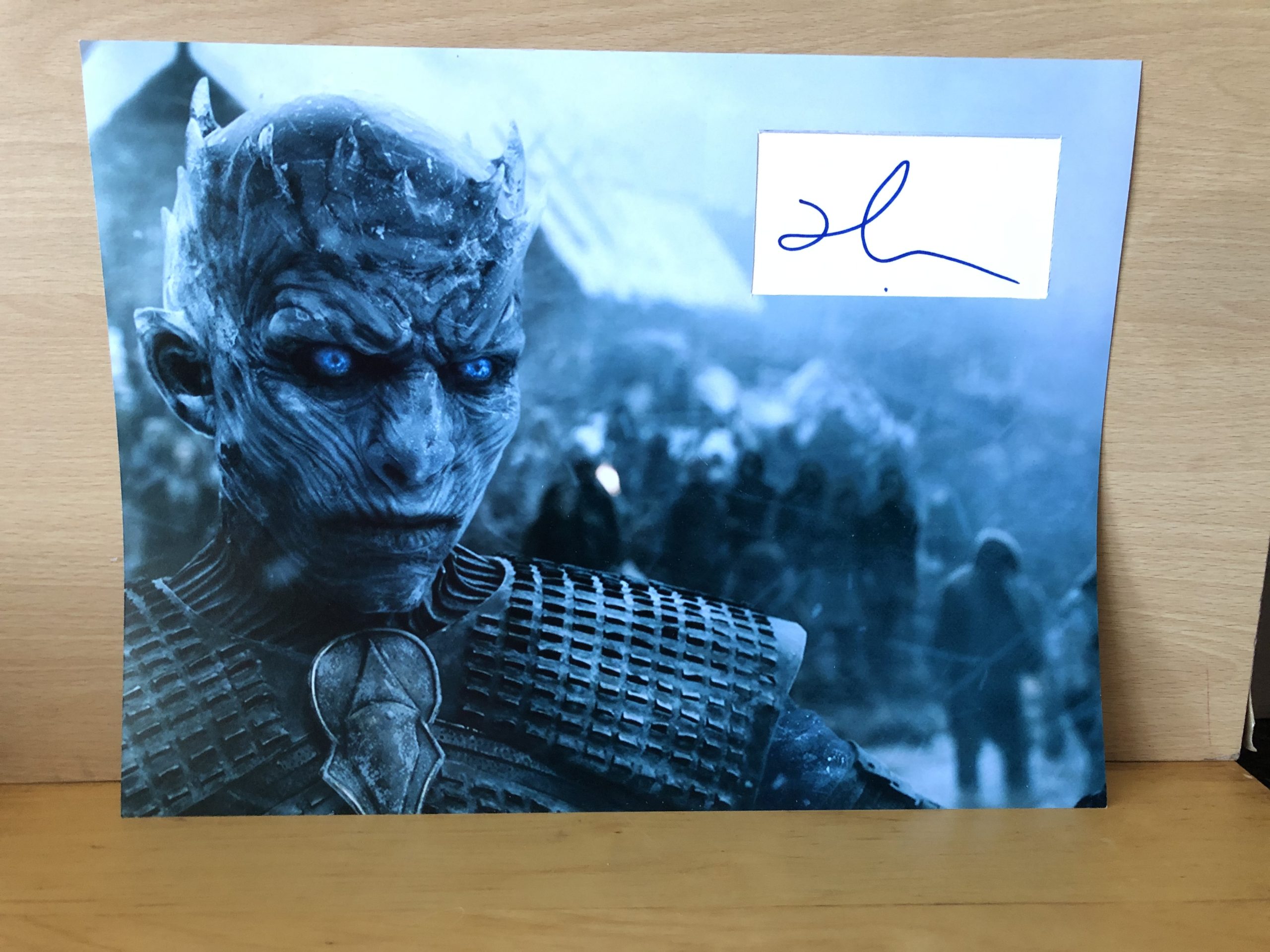 Richard Brake Signed White Card within A3 Colour Photo Richard Brake Signed White Card within A3 Colour Photo