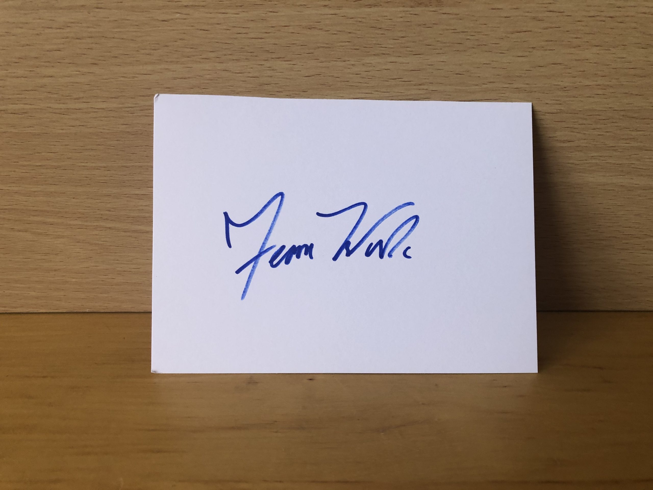 Femi Taylor Signed White Card Femi Taylor Signed White Card