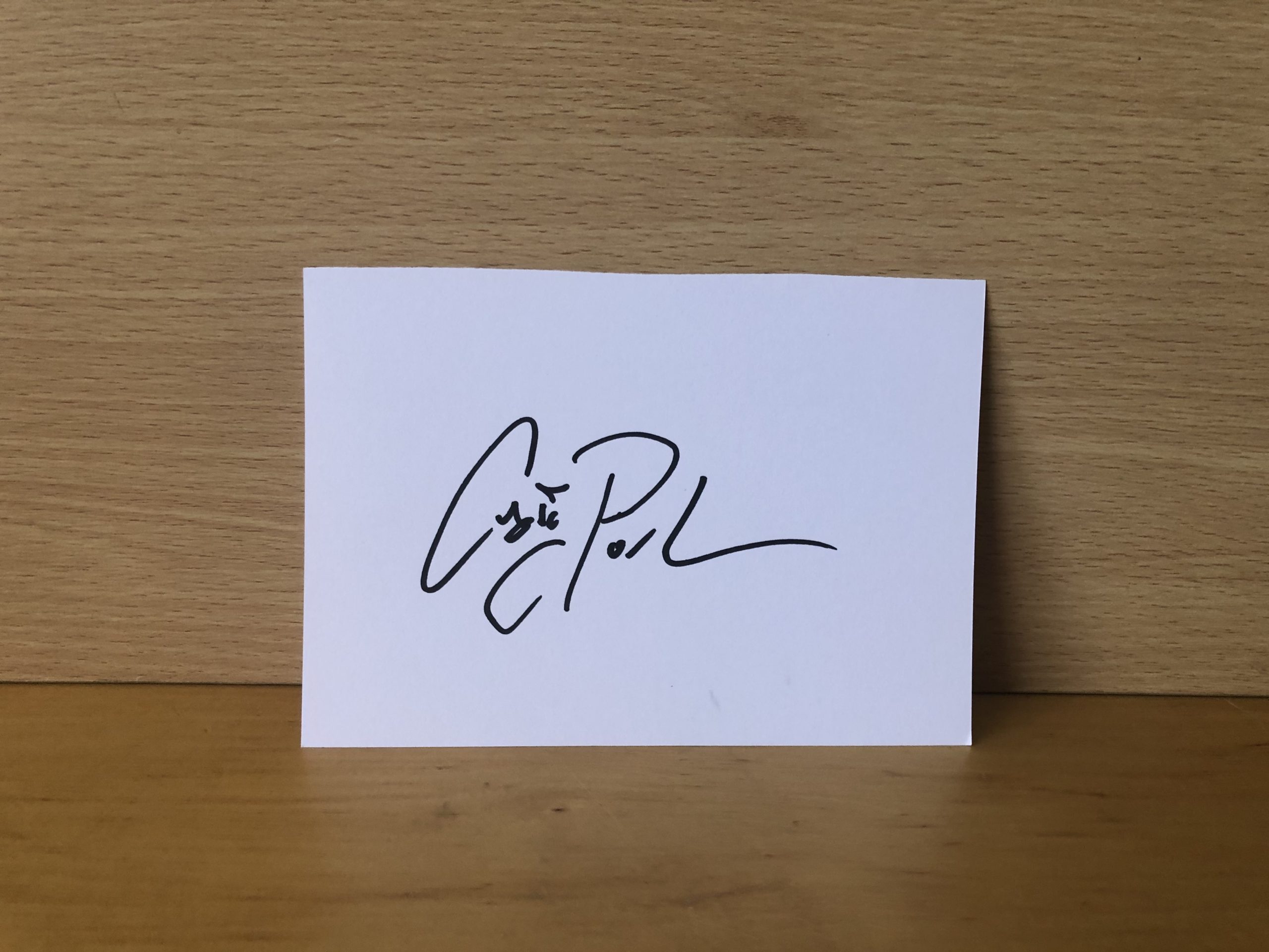 Craig Parker Signed White Card Craig Parker Signed White Card