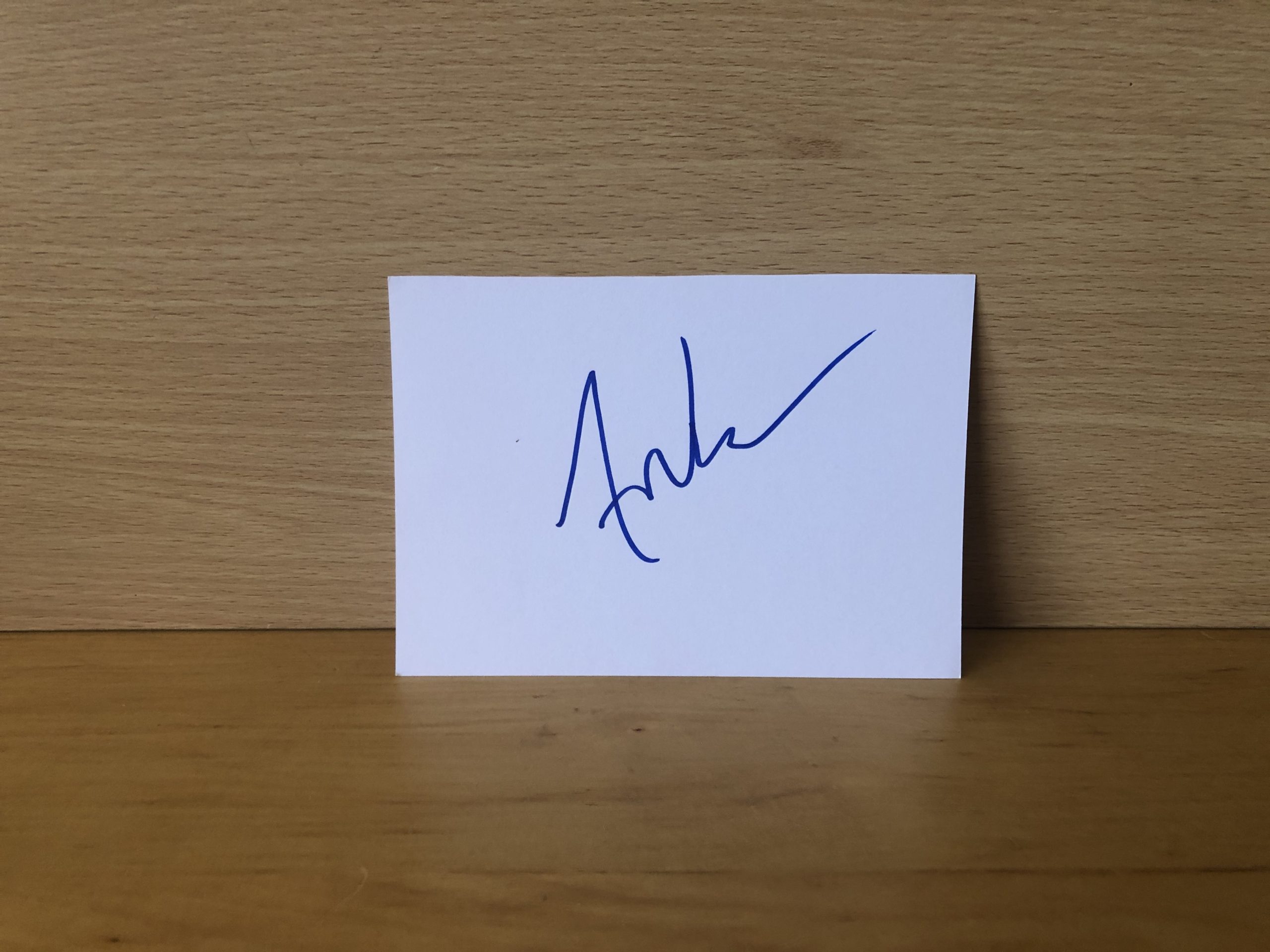Avi Nash Signed White Card Avi Nash Signed White Card