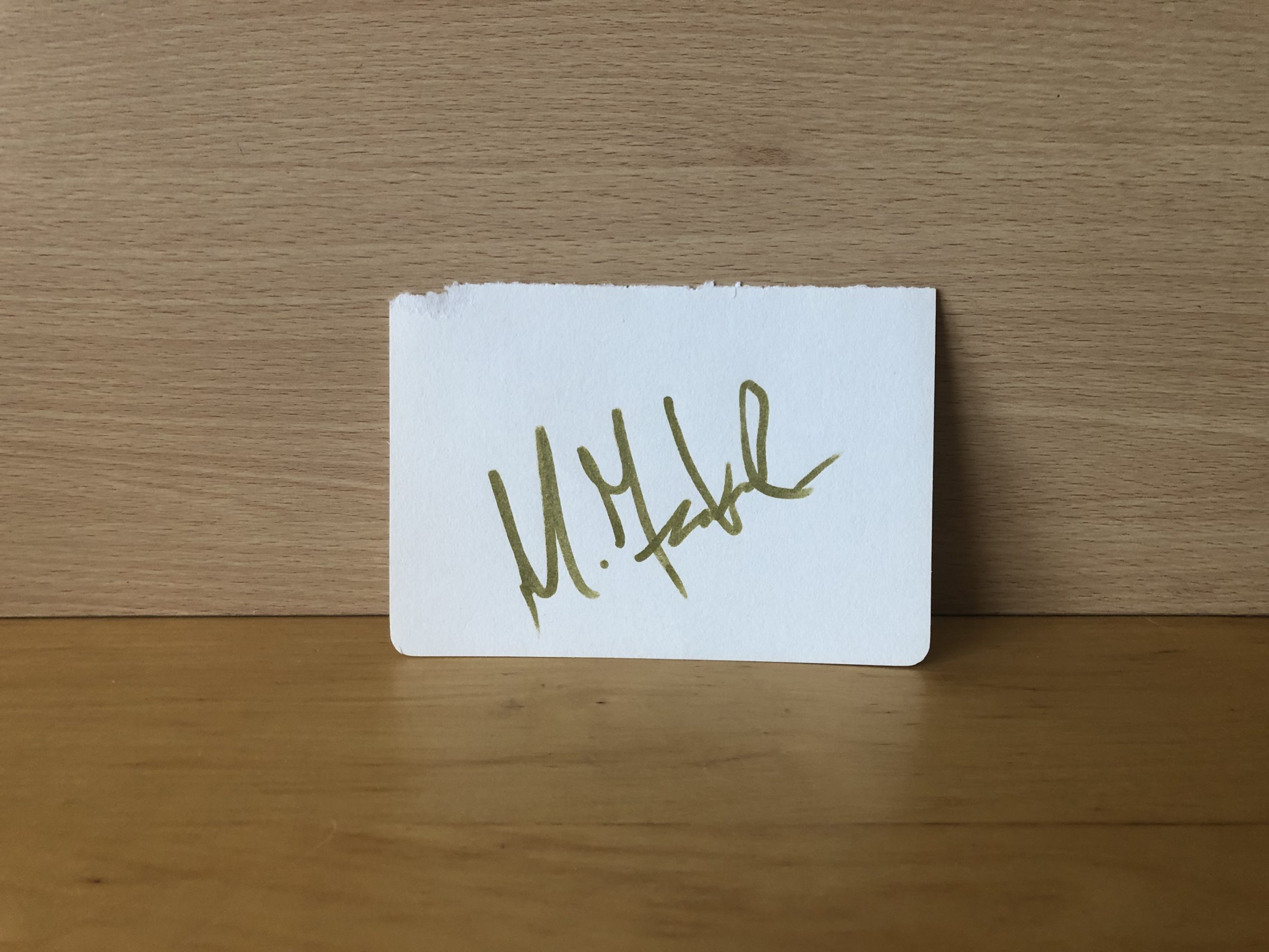 Michael Fassbender Signed White Card Michael Fassbender Signed White Card