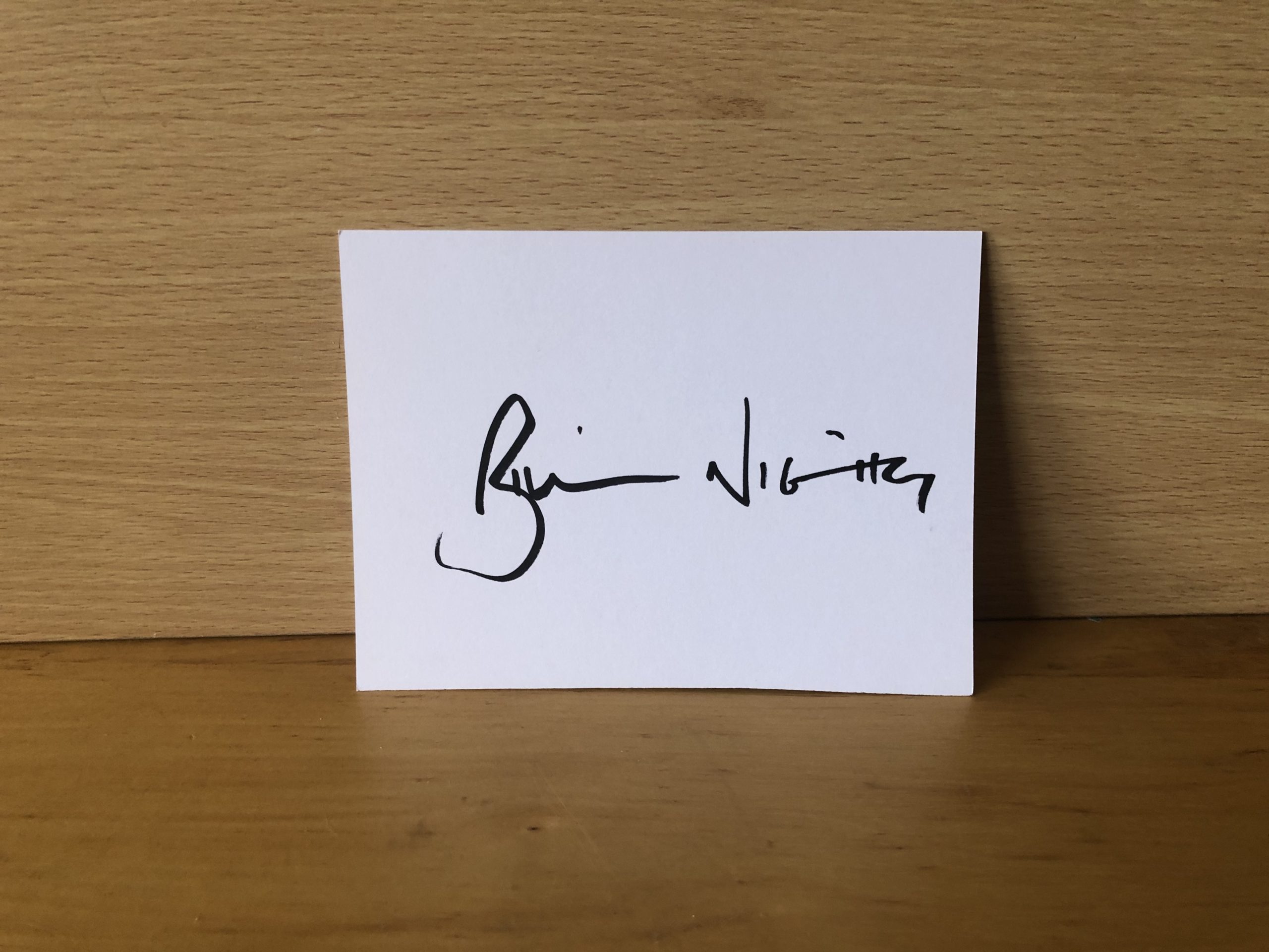 Bill Nighy Signed White Card