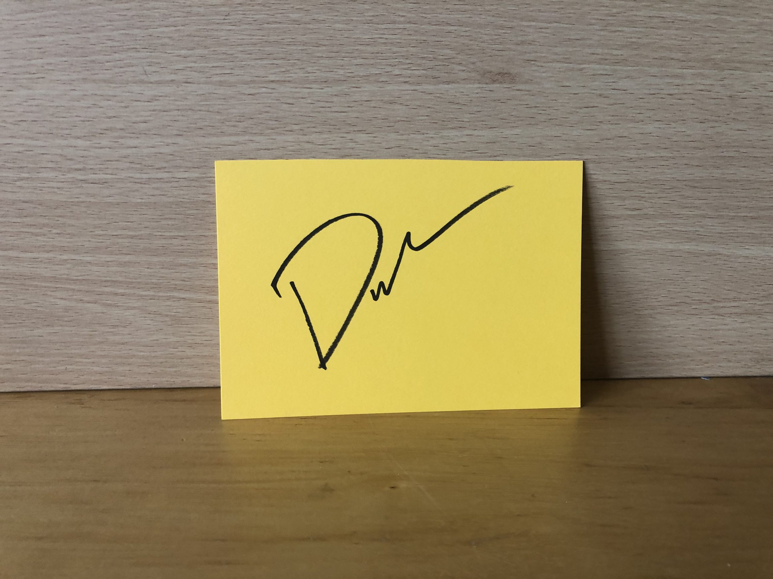 David Harbour Signed Yellow Card David Harbour Signed Yellow Card