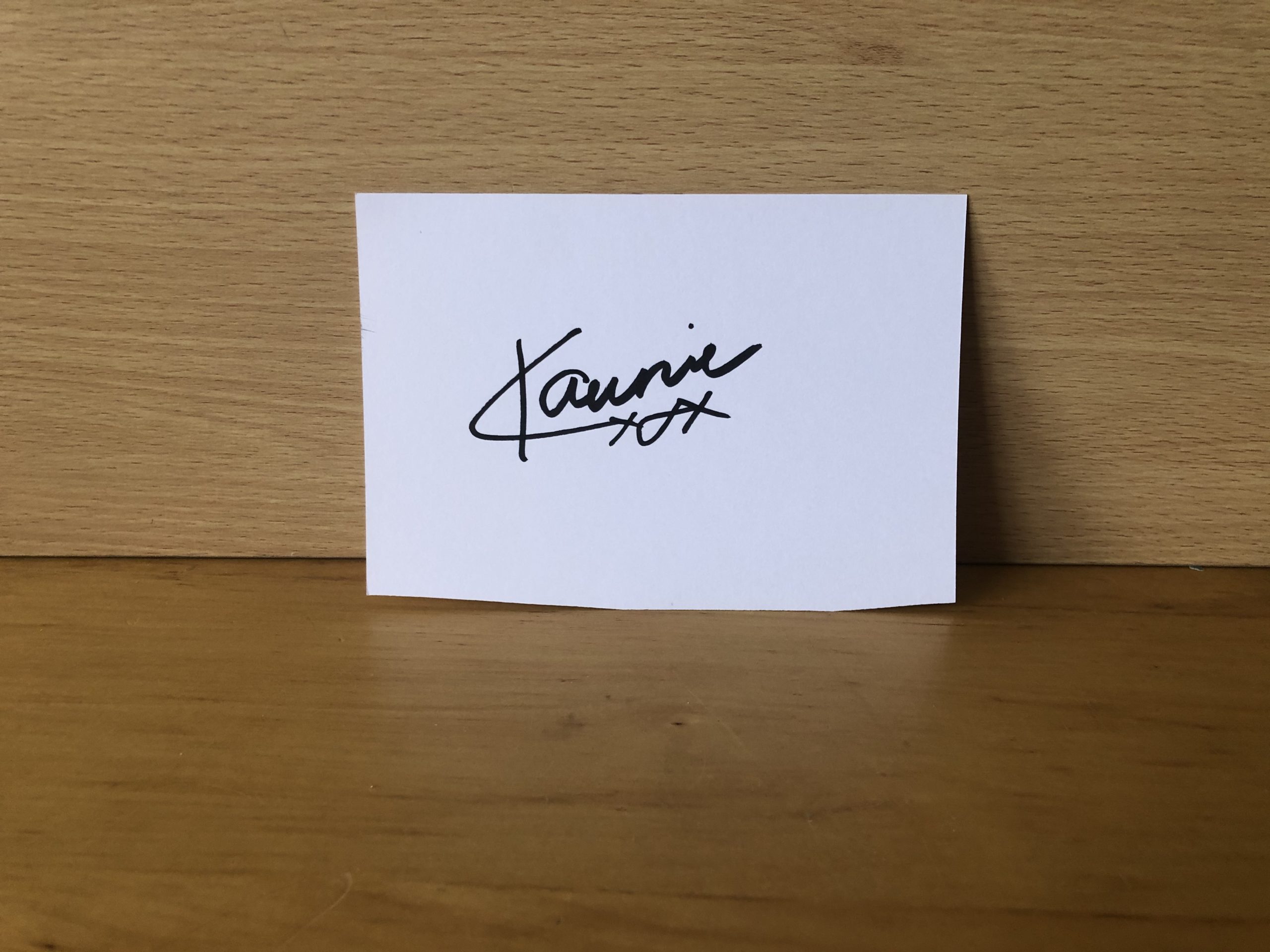 Konnie Huq Signed White Card Konnie Huq Signed White Card