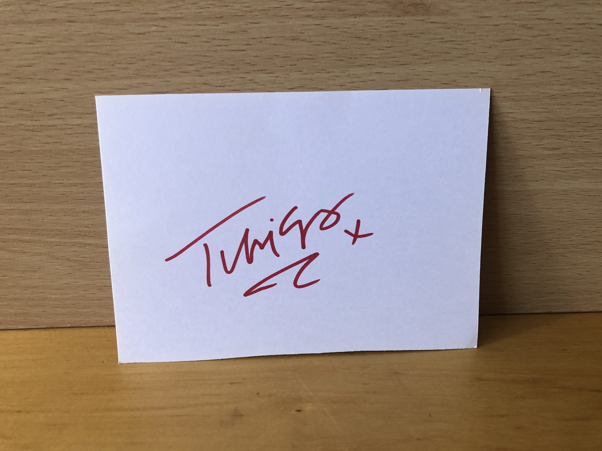Tulisa Signed White Card Tulisa Signed White Card
