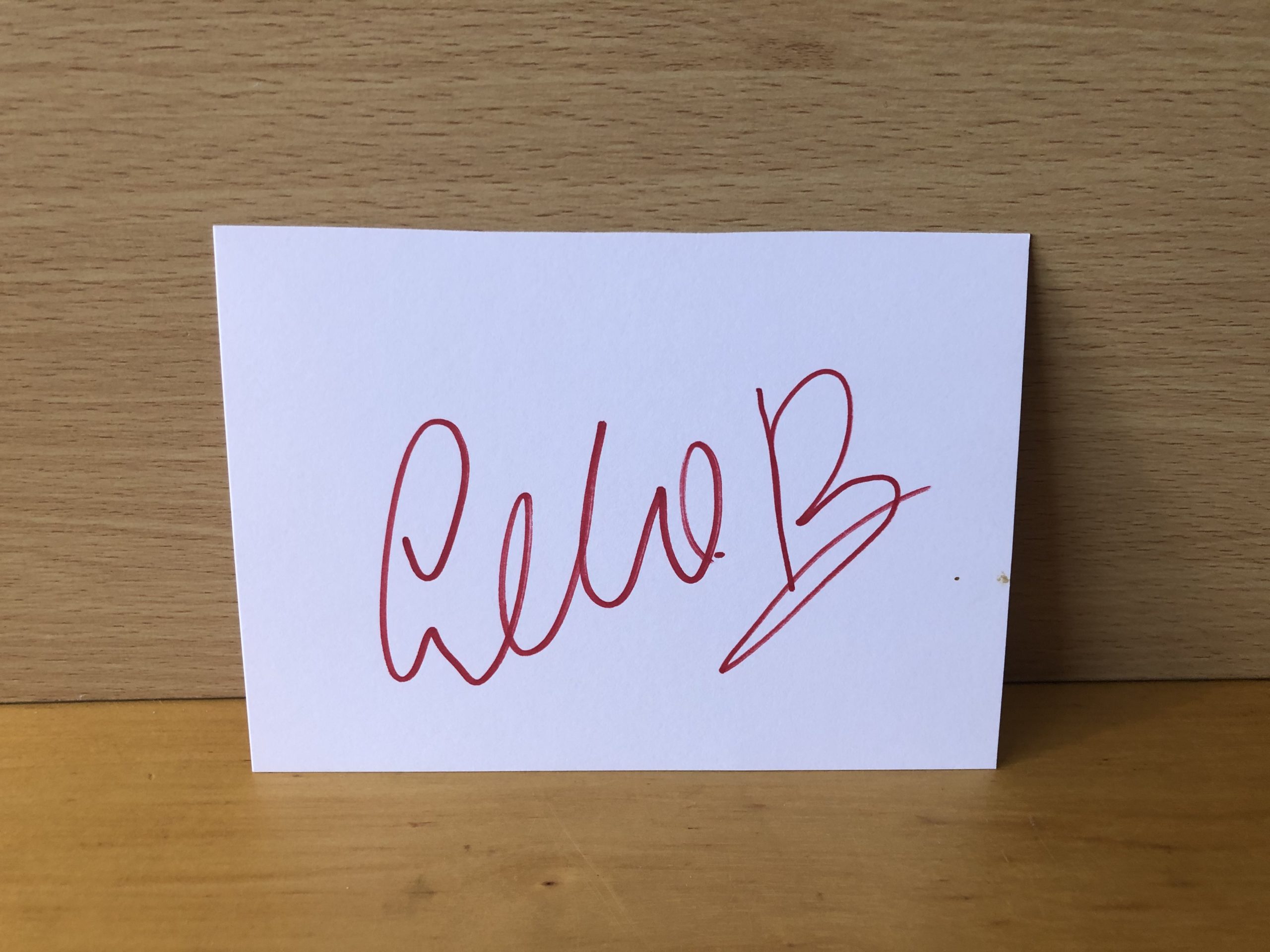 Ellie Bamber Signed White Card Ellie Bamber Signed White Card