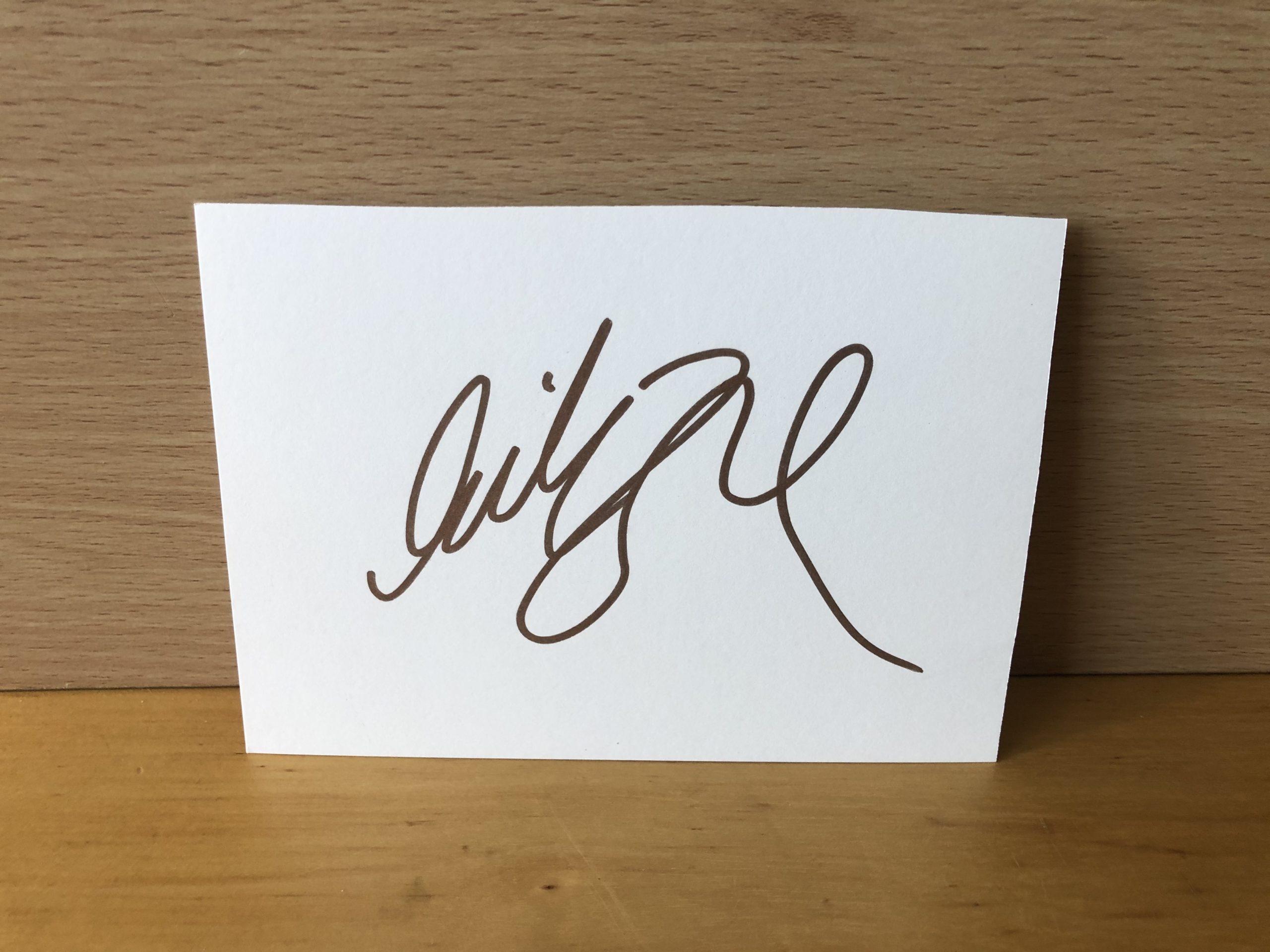 Nick Blood Signed White Card Nick Blood Signed White Card