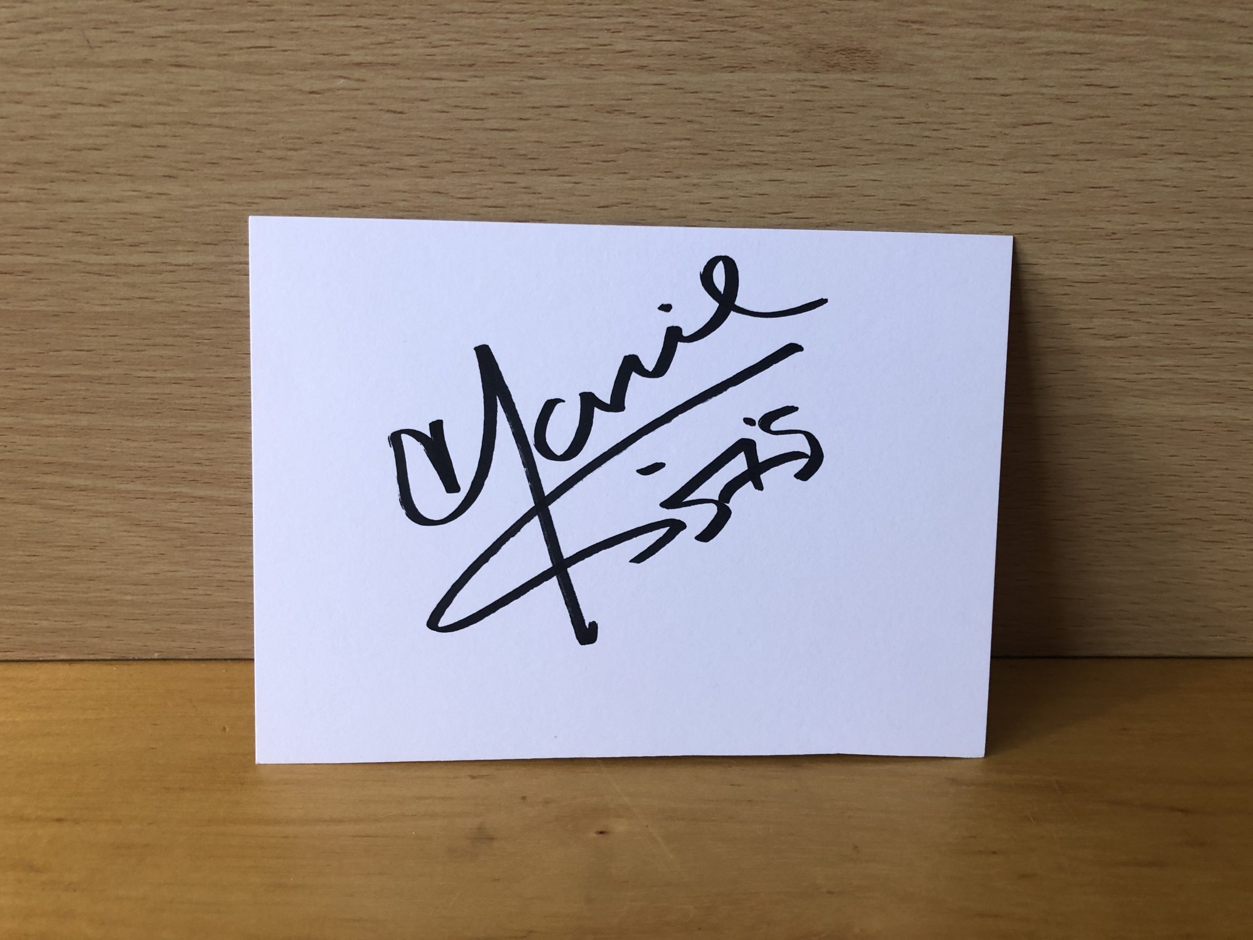 Marina Sirtis Signed White Card Marina Sirtis Signed White Card