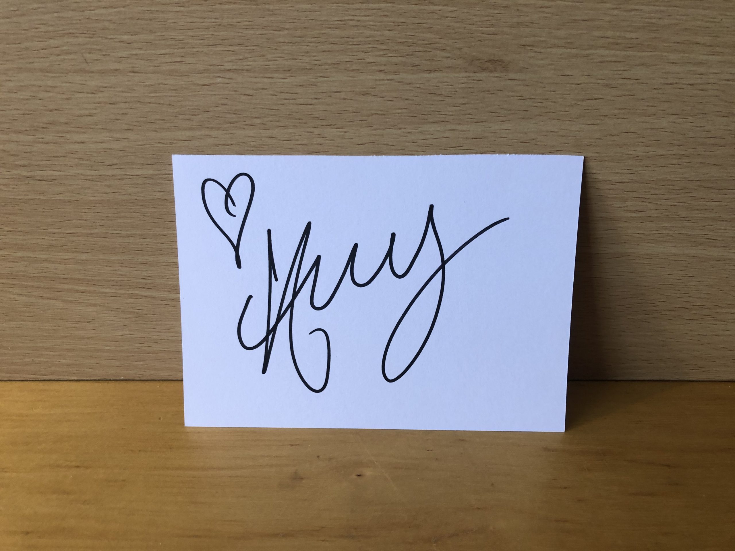 Amy Winehouse Signed White Card Amy Winehouse Signed White Card