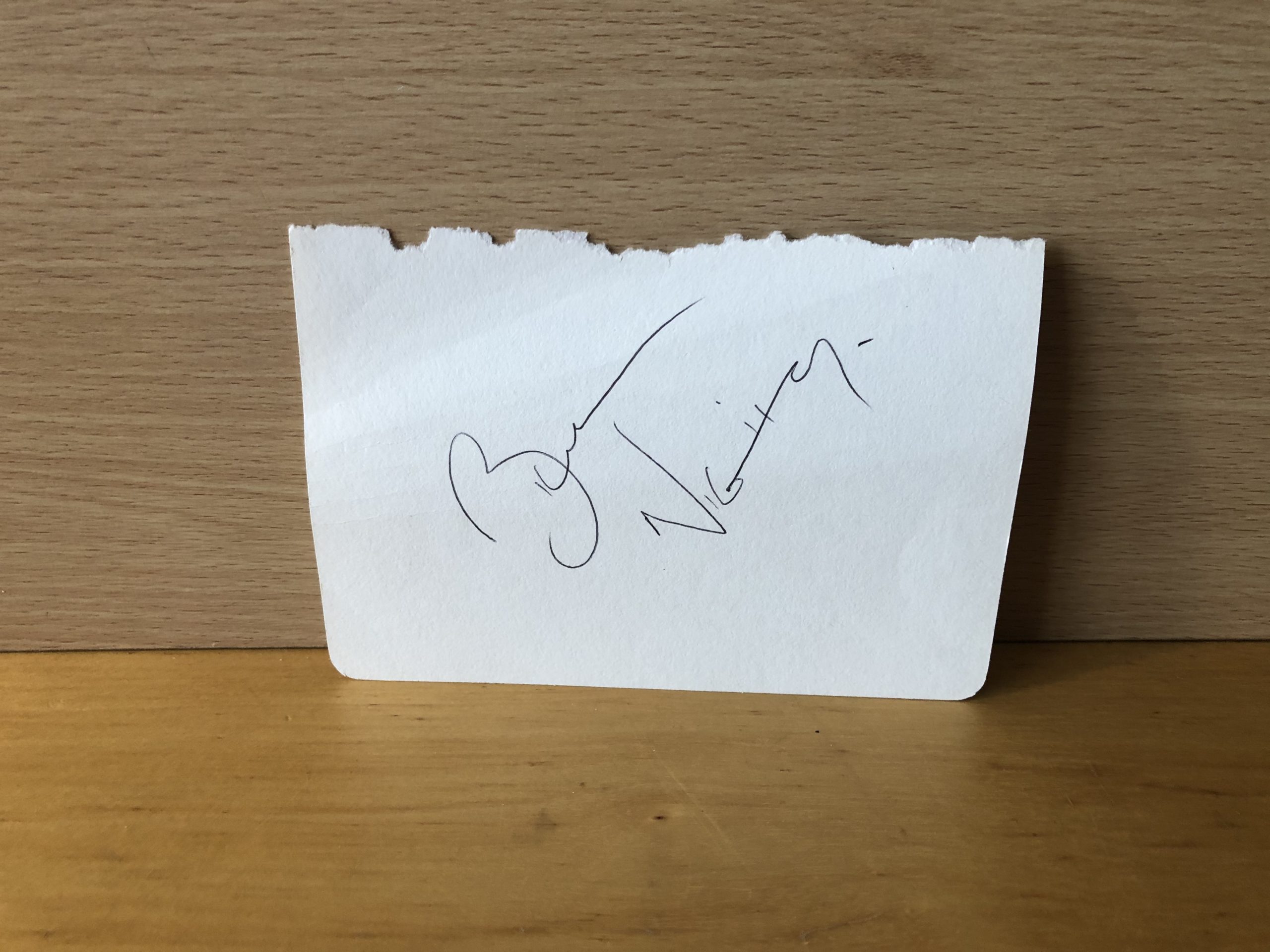 Bill Nighy Signed White Card Bill Nighy Signed White Card