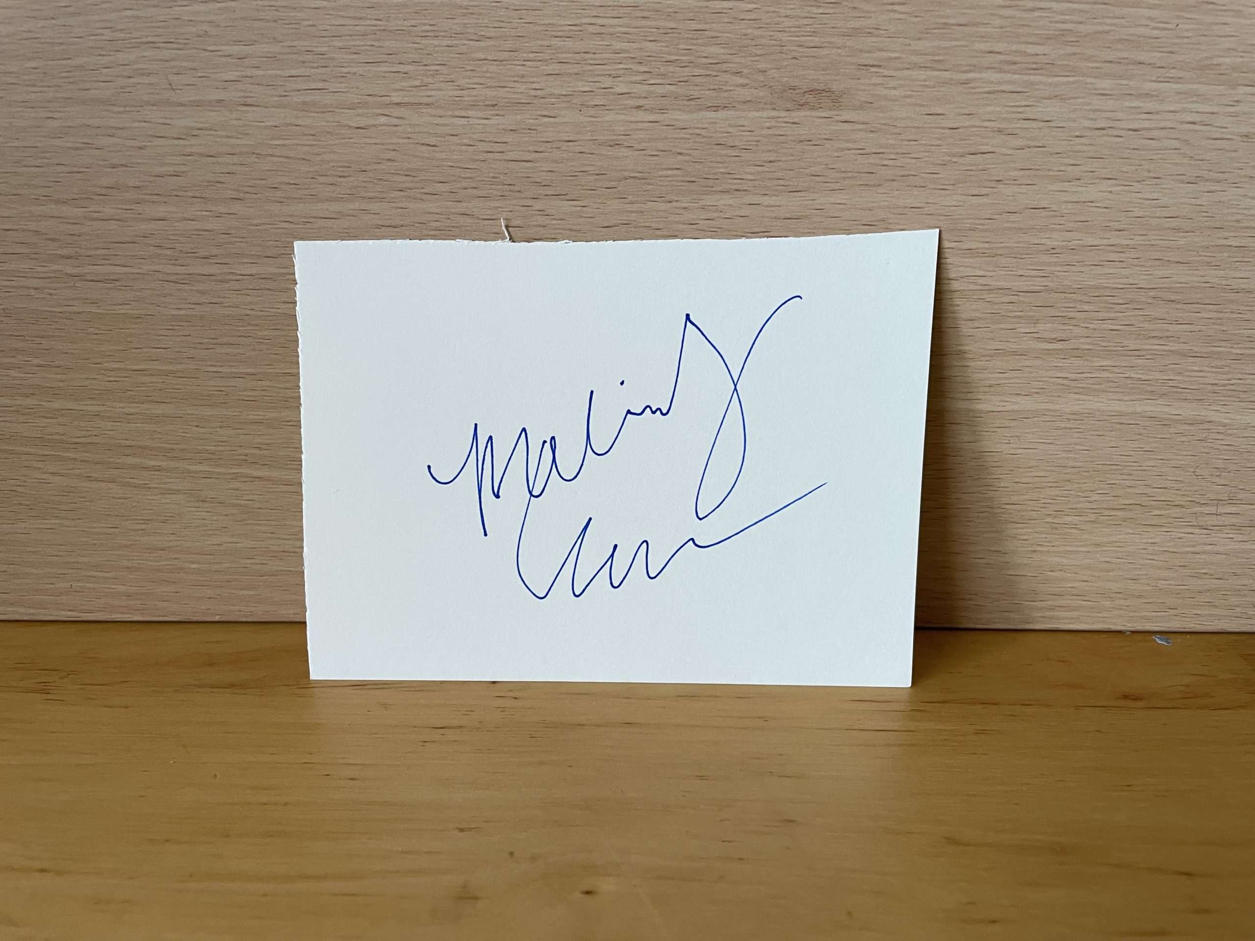 Melody Anderson Signed White Card