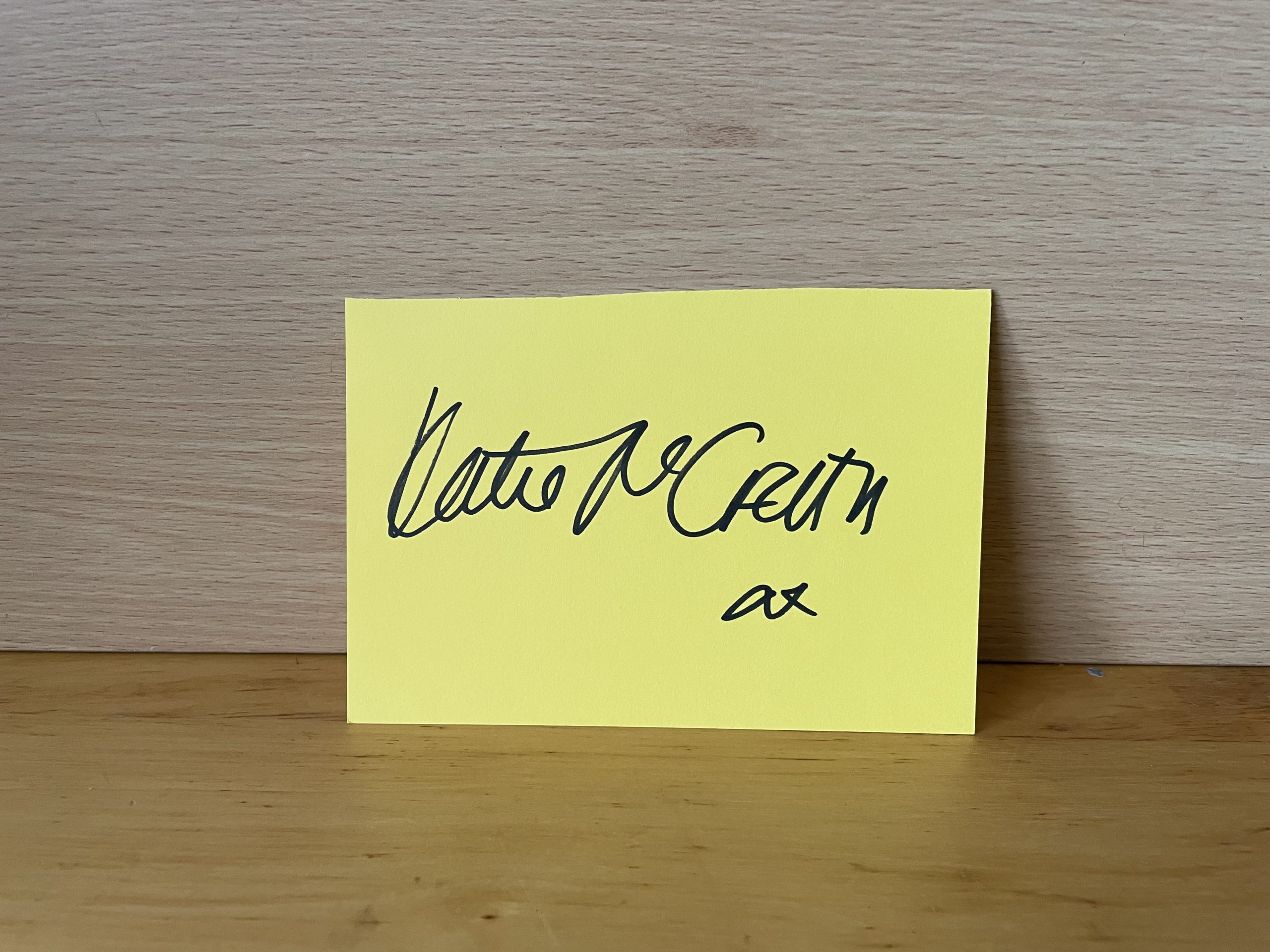 Katie McGrath Signed White Card