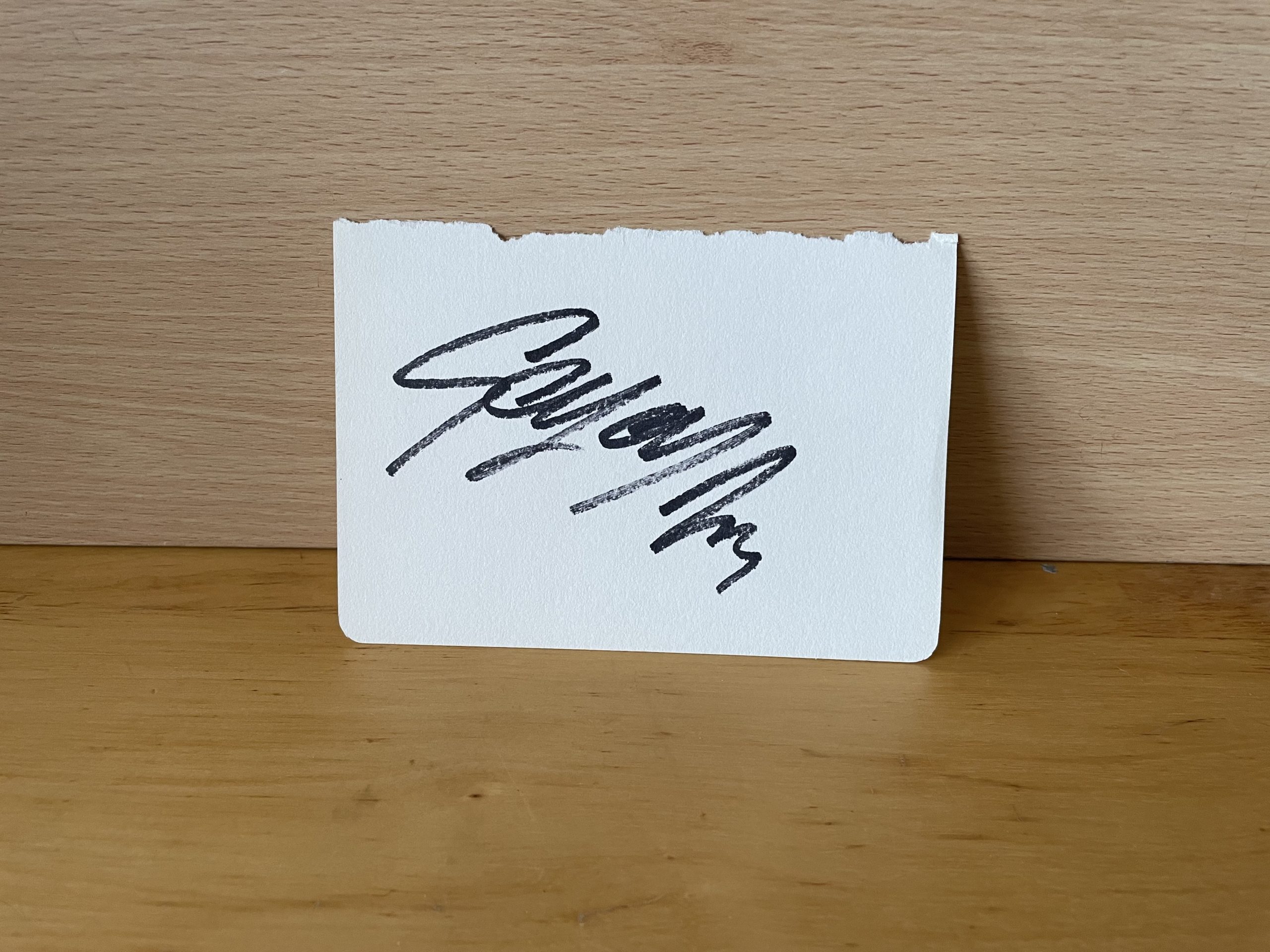 George Michael Signed White Card