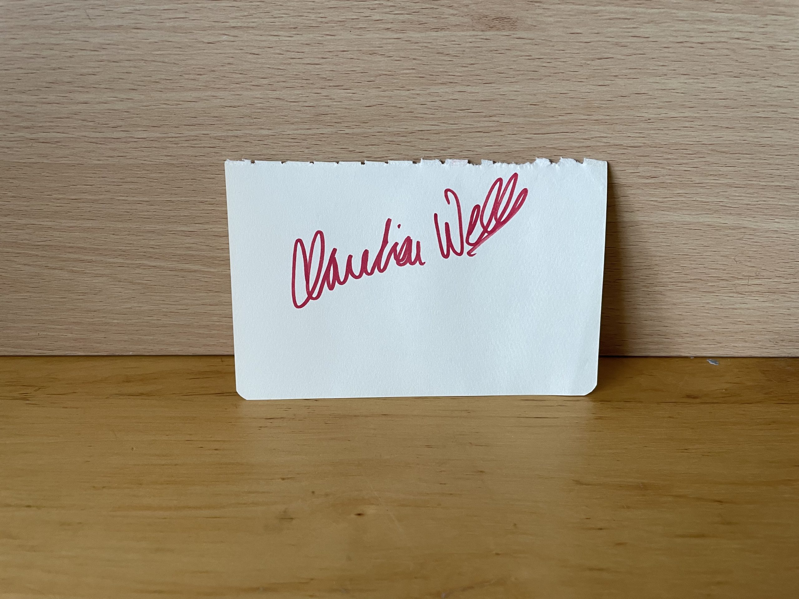Claudia Wells Signed White Card Claudia Wells Signed White Card