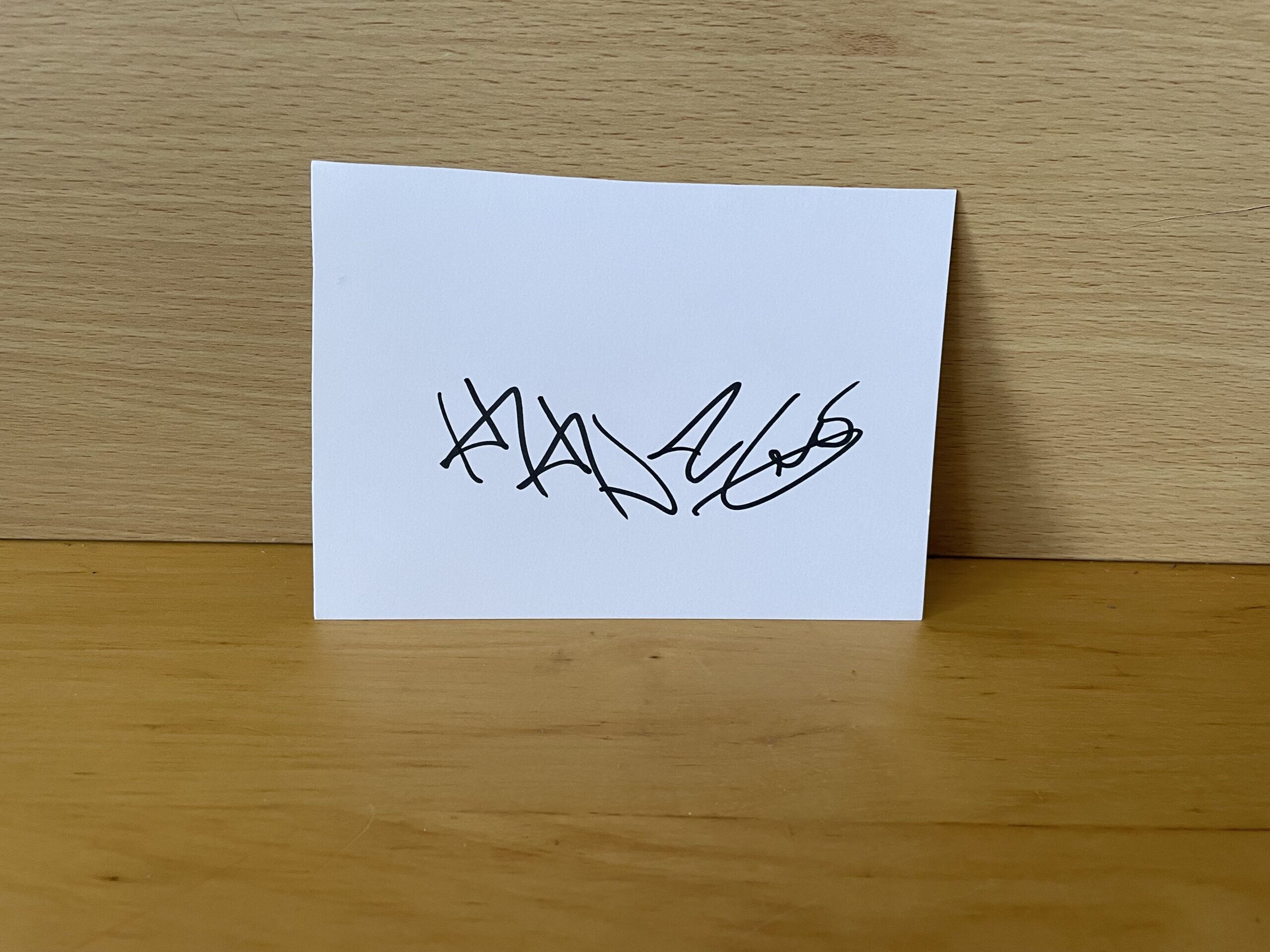 HHH Signed White Card HHH Signed White Card