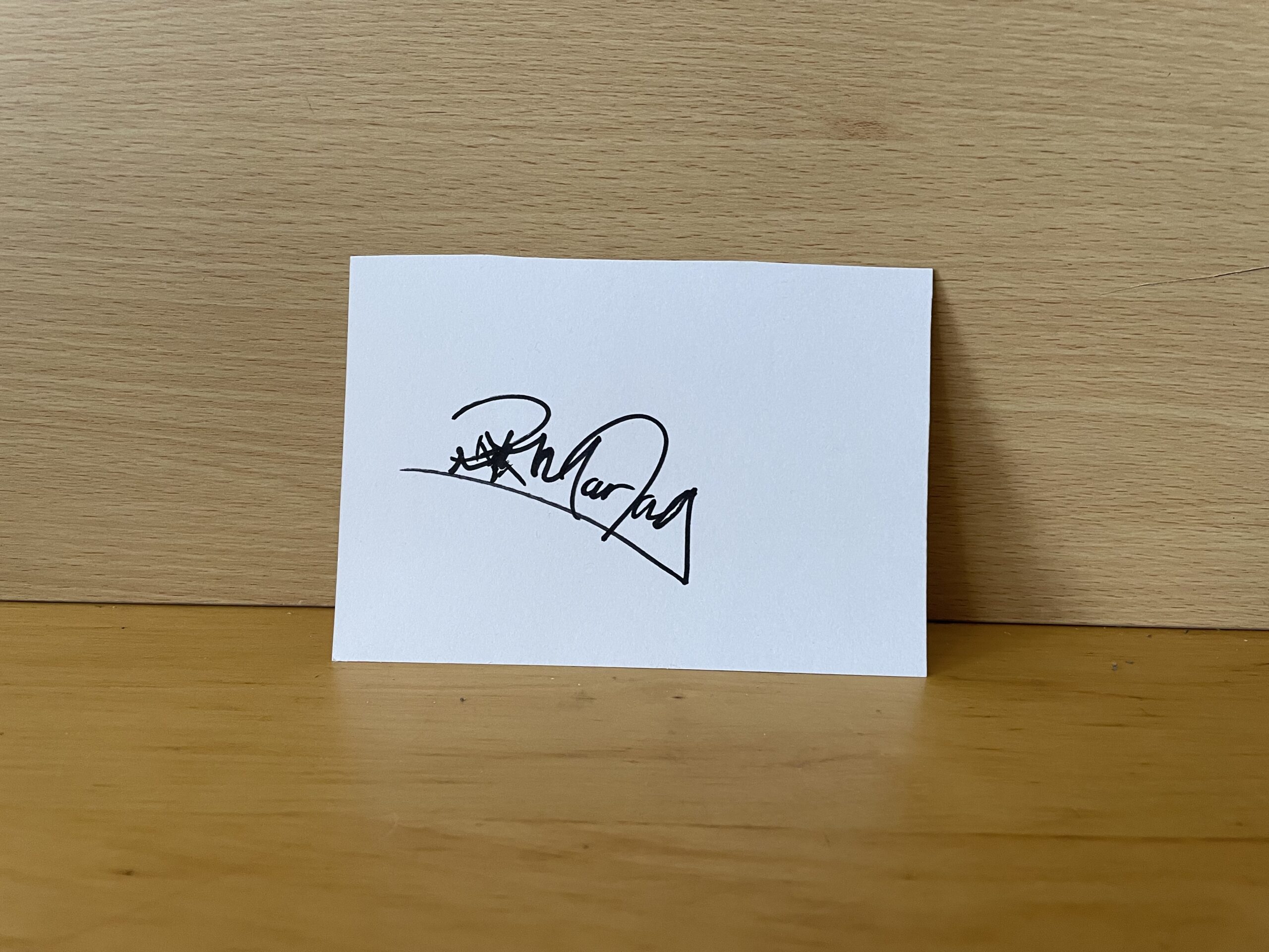 Rik Mayall Signed White Card Rik Mayall Signed White Card