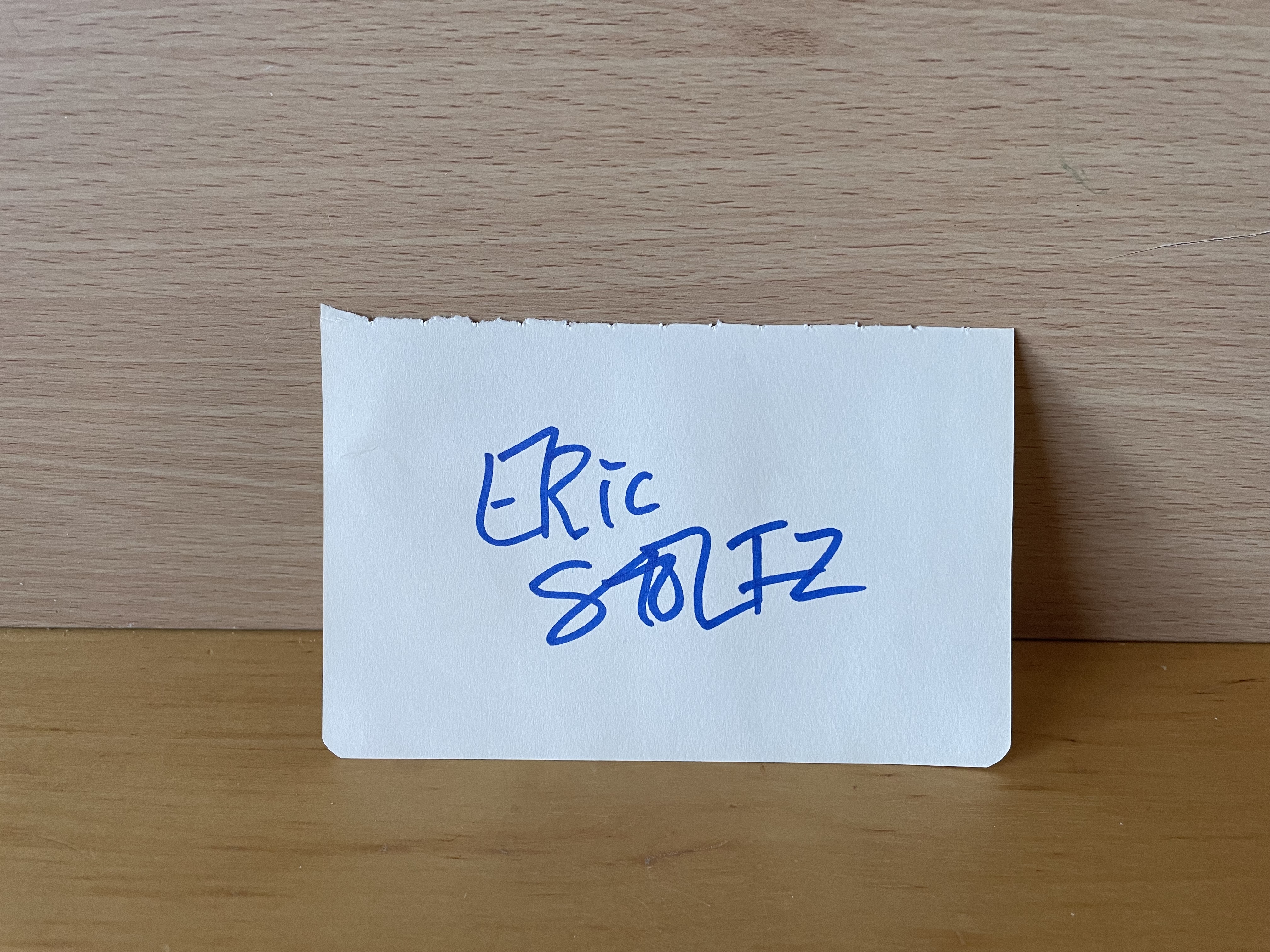 Eric Stolz Signed White Card