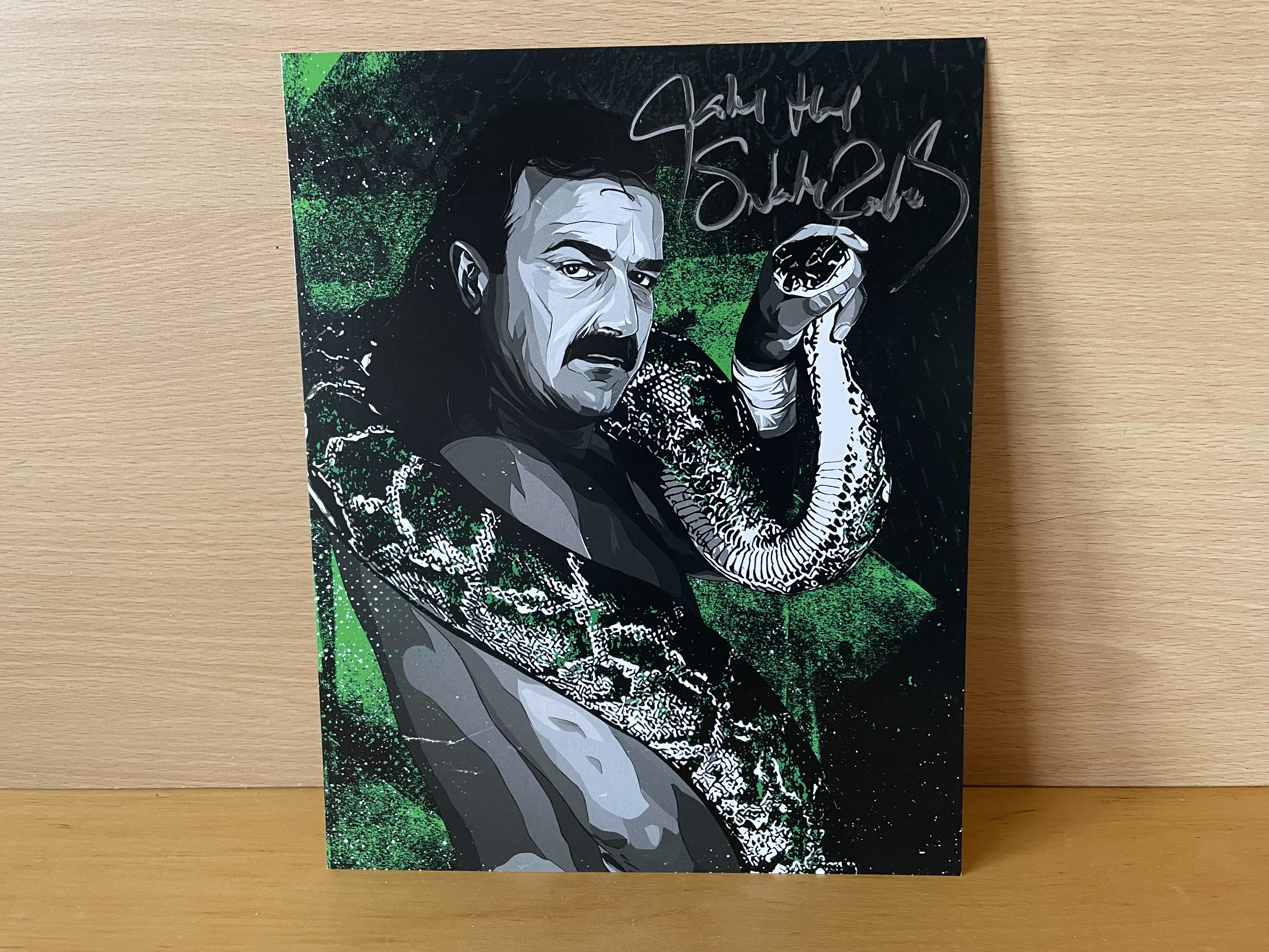 Jake The Snake Roberts Signed Colour A4 Image