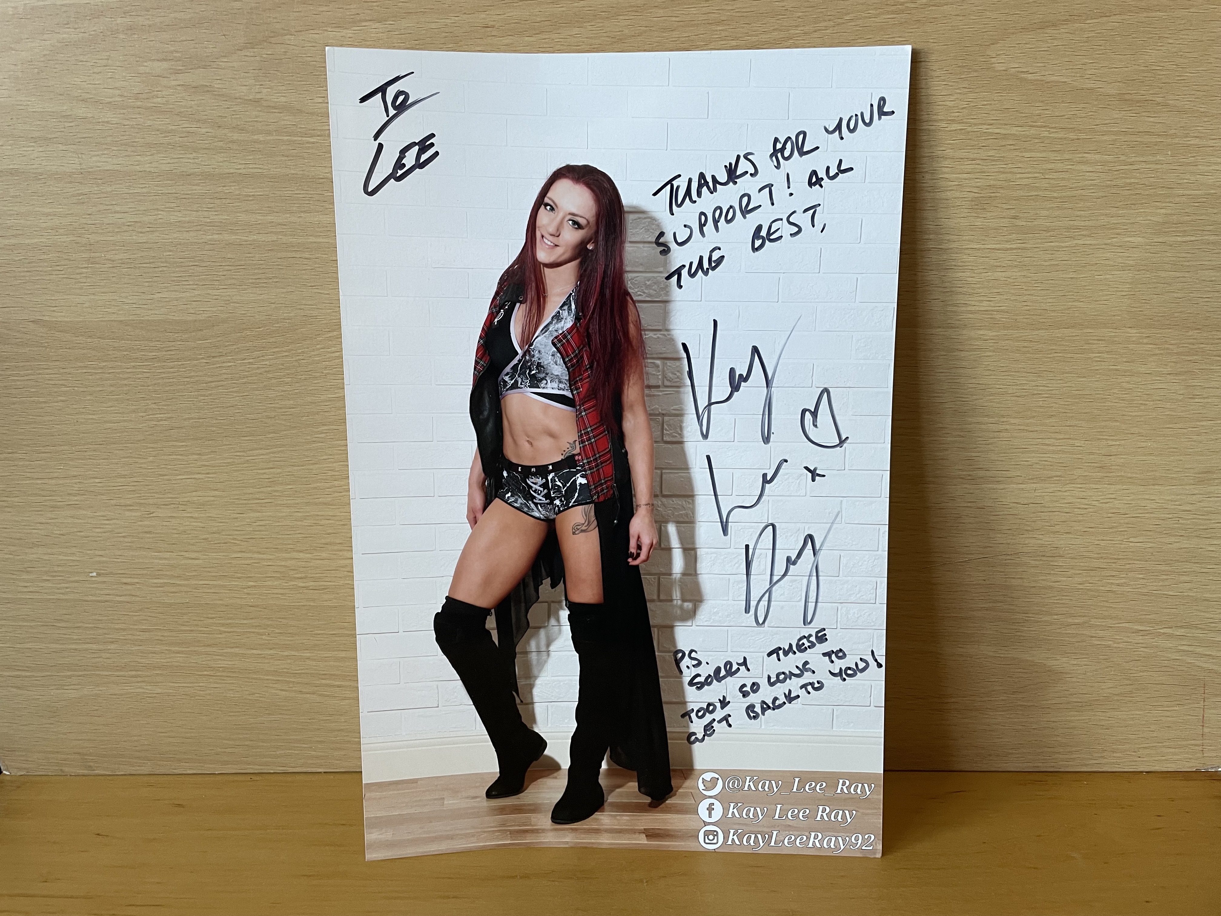 Kay Lee Ray Signed Colour A4 Image