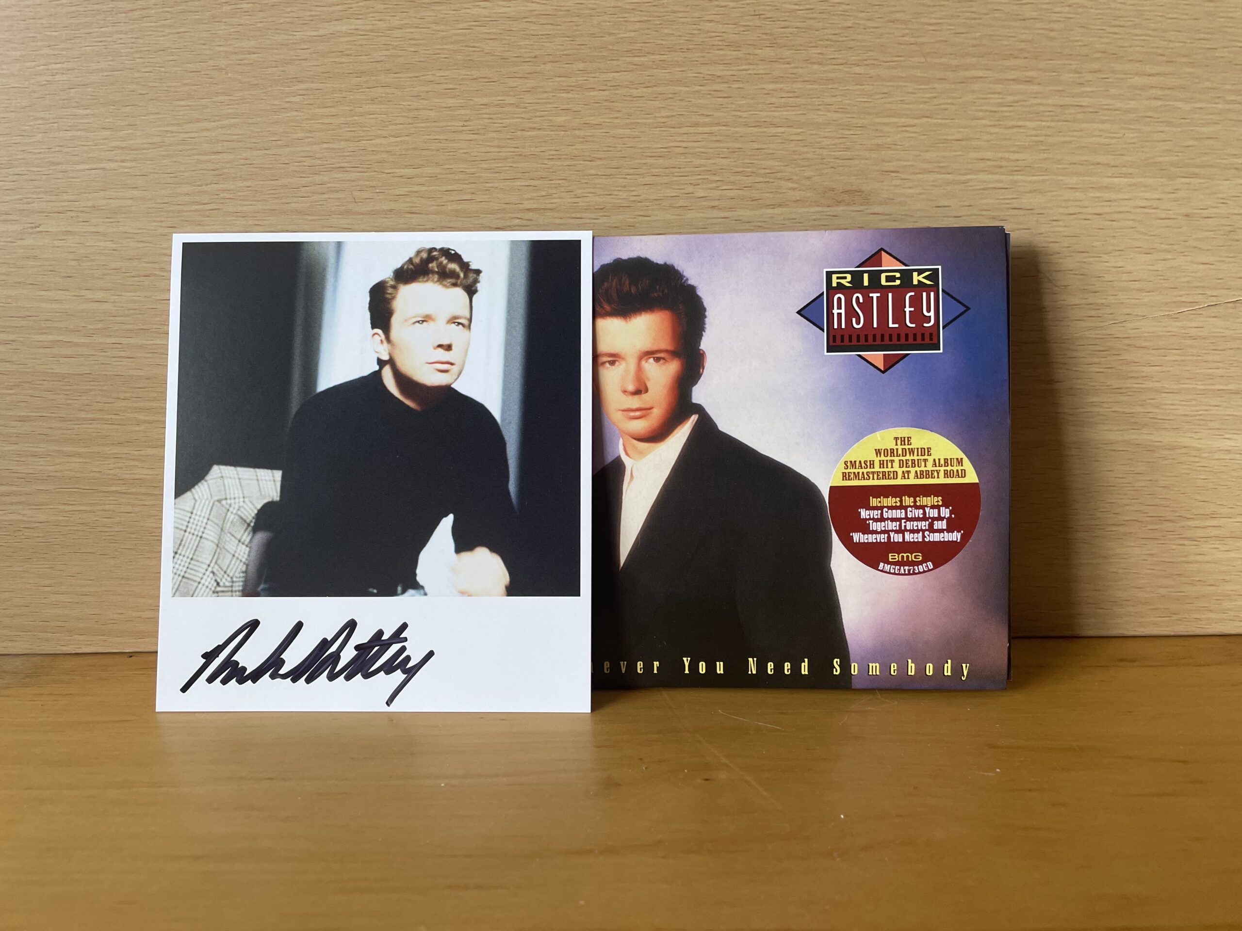 Rick Astley Signed Album Card