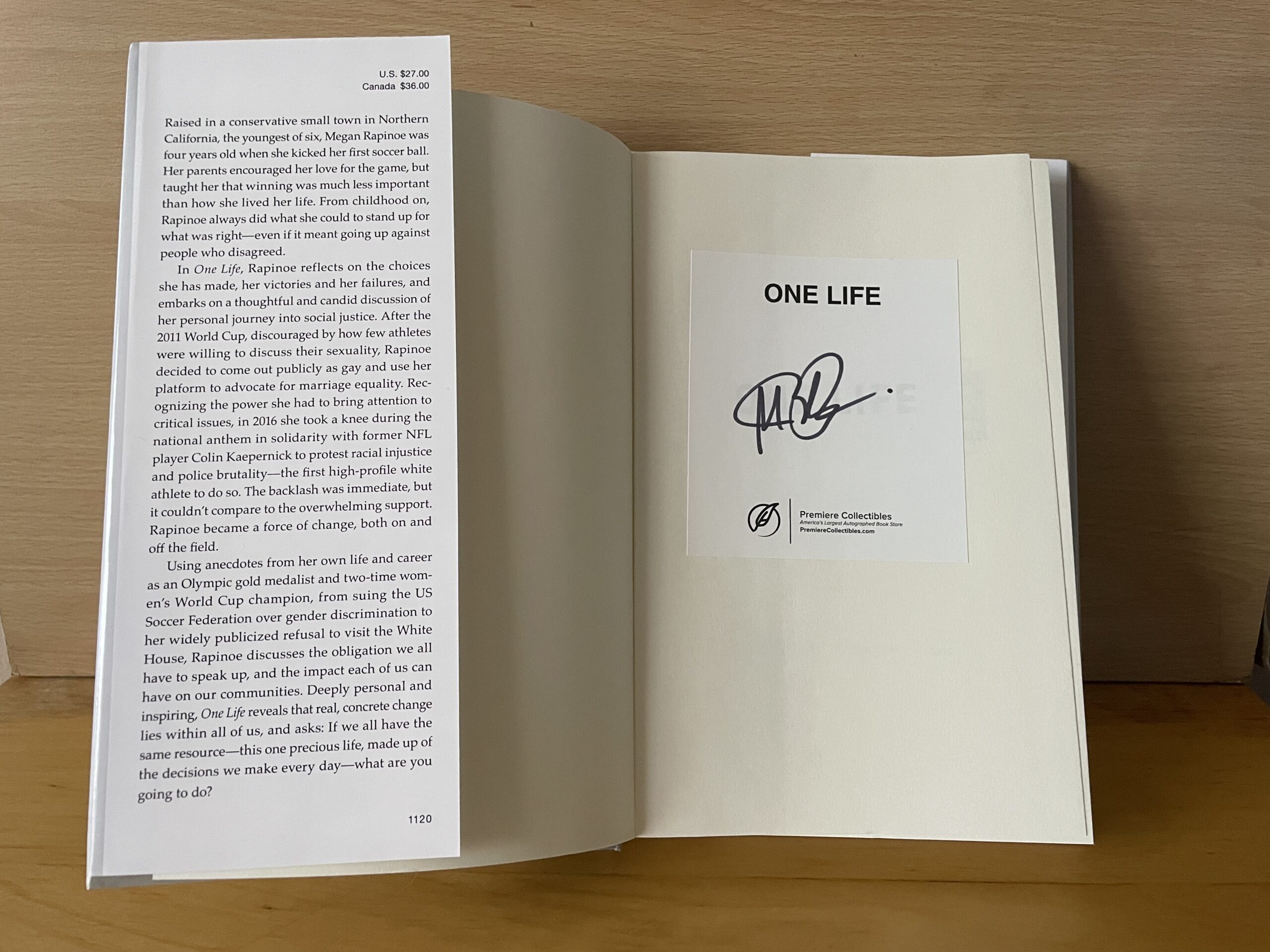 Megan Rapinoe Signed Book