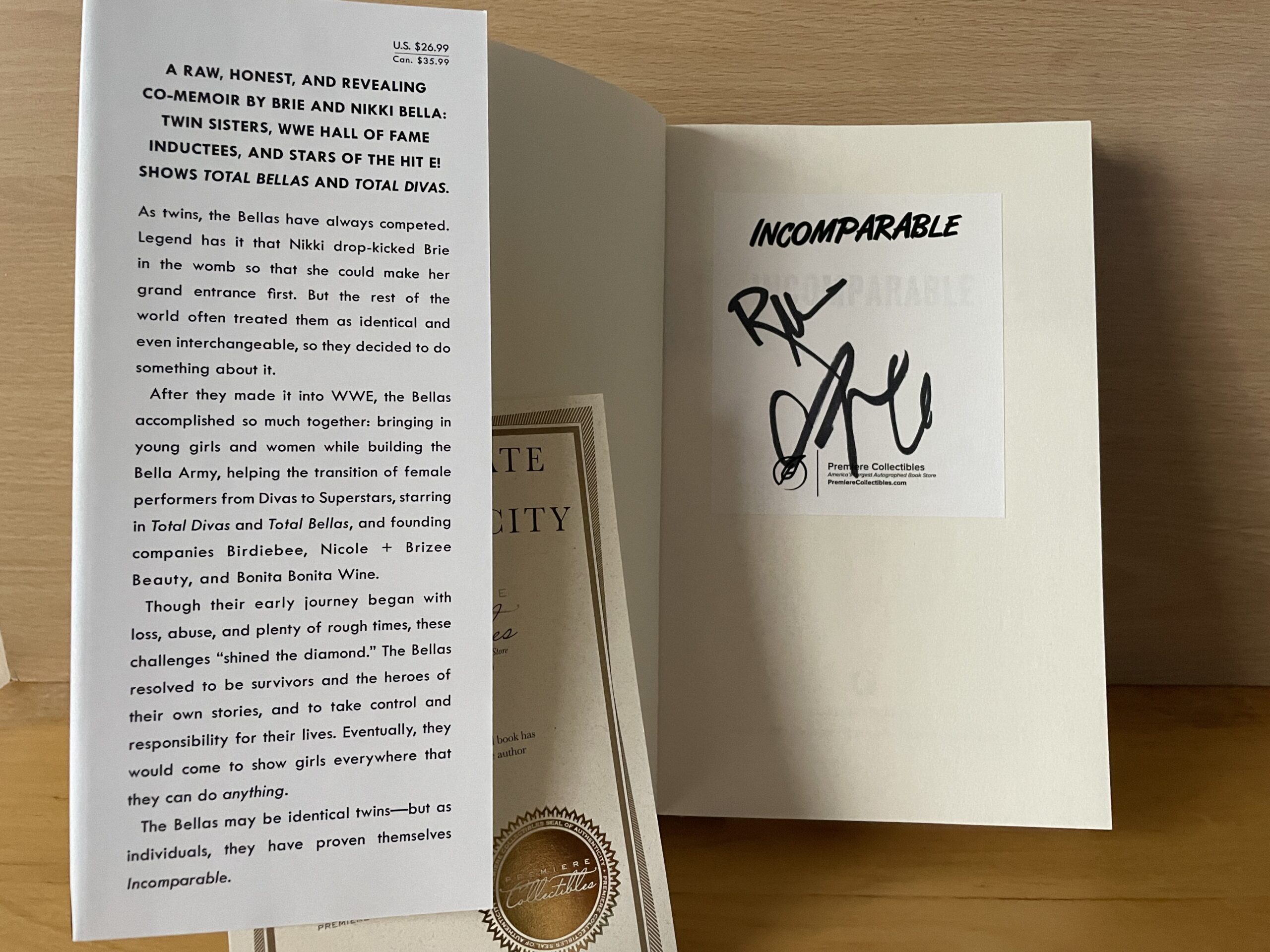 Brie and Nikki Bella Signed Book